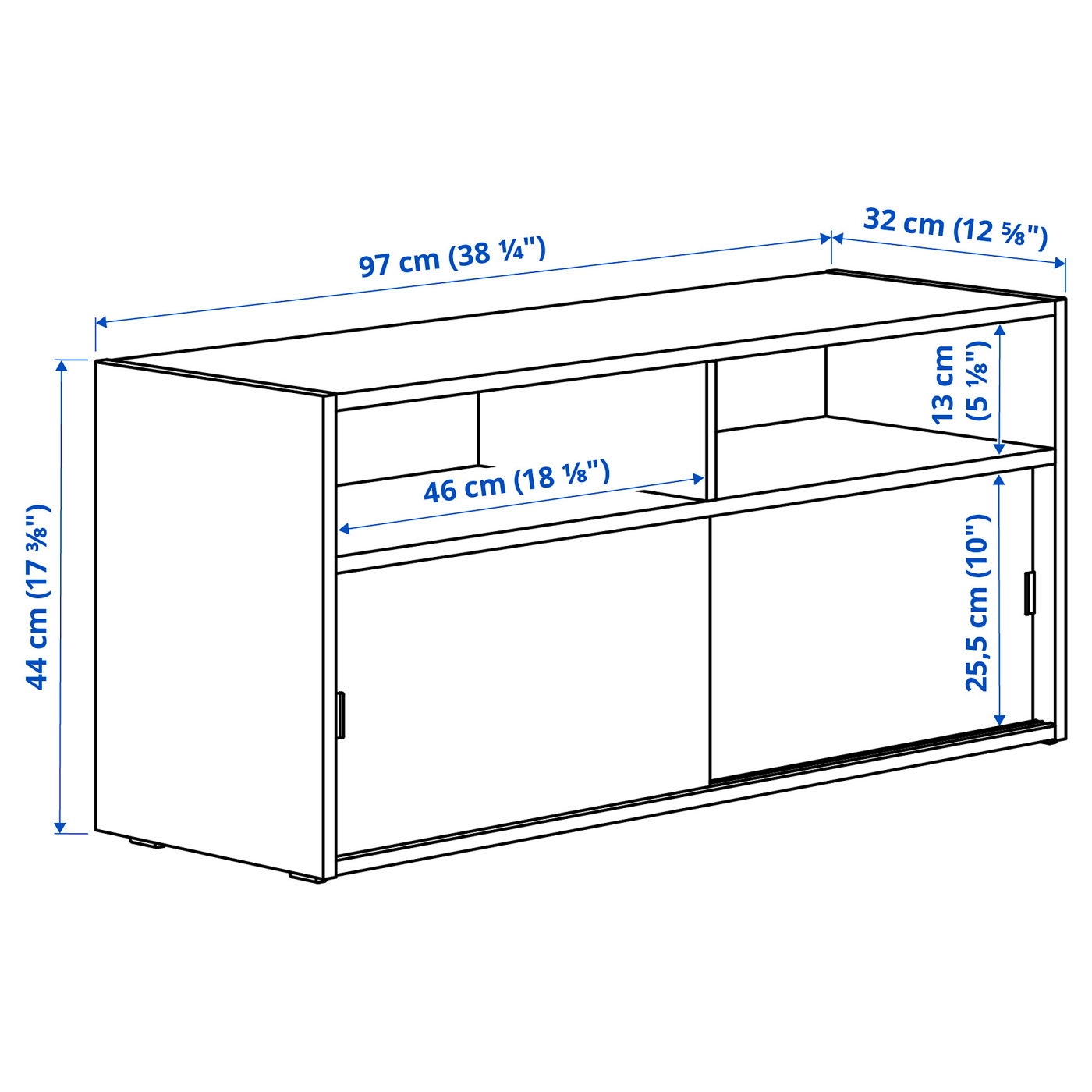 SPIKSMED TV bench light grey - IKEA