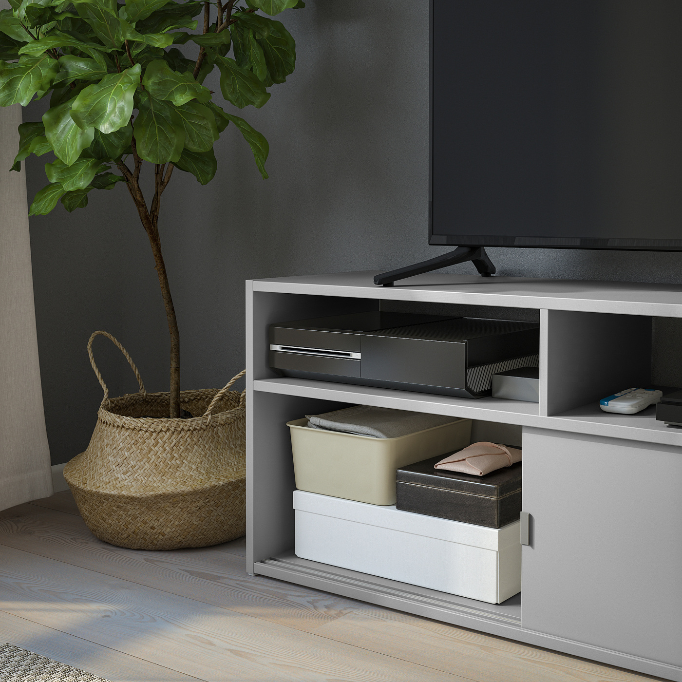 美品IKEA テレビ台 SPIKSMED SPIKSMED TV storage combination light grey - IKEA