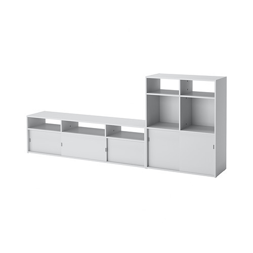 SPIKSMED TV storage combination light grey - IKEA