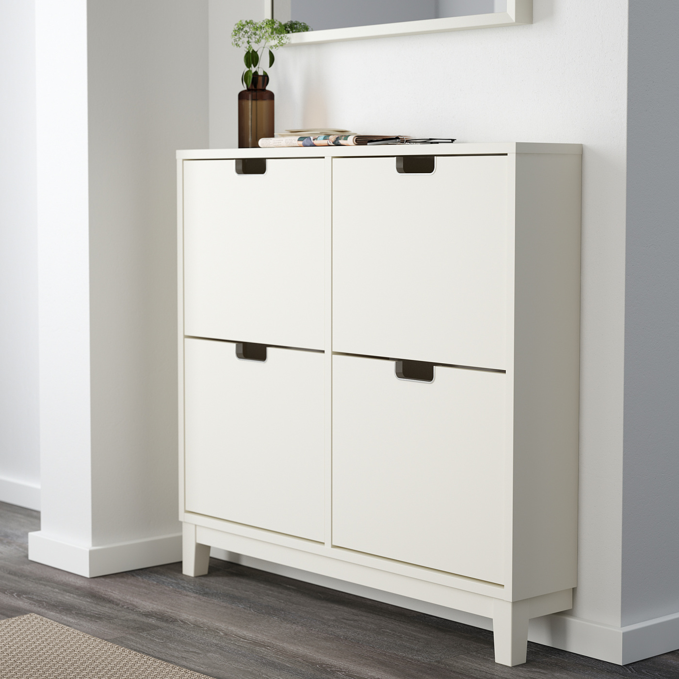 STÄLL shoe cabinet with 4 compartments white - IKEA