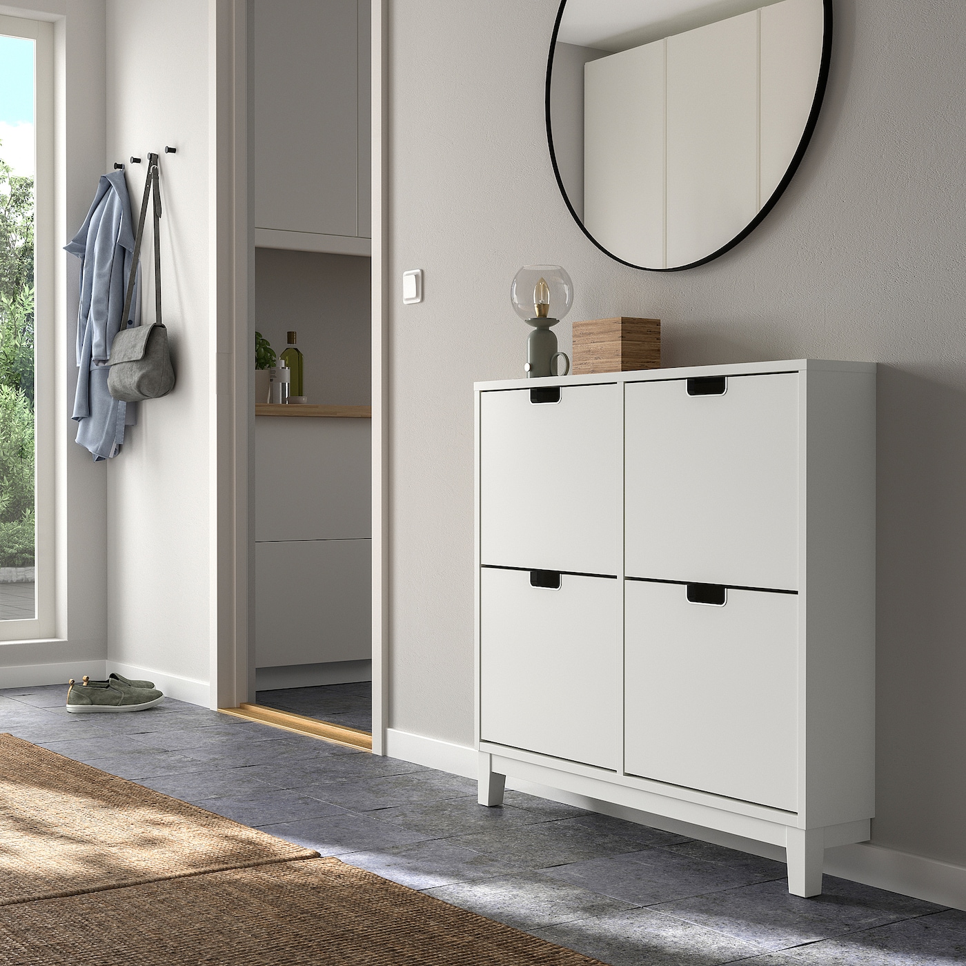 STÄLL shoe cabinet with 4 compartments white - IKEA