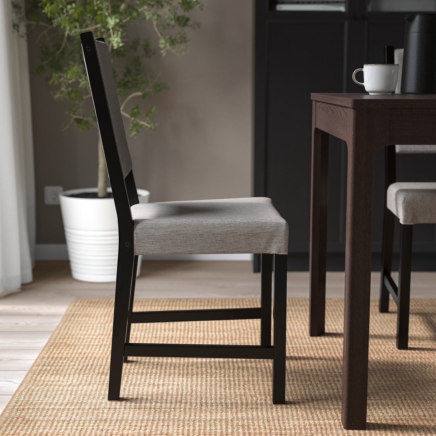 STEFAN chair brown-black/Knisa grey/beige - IKEA