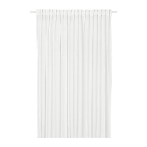 MERETE room darkening curtains, 1 pair white/with eyelets - IKEA