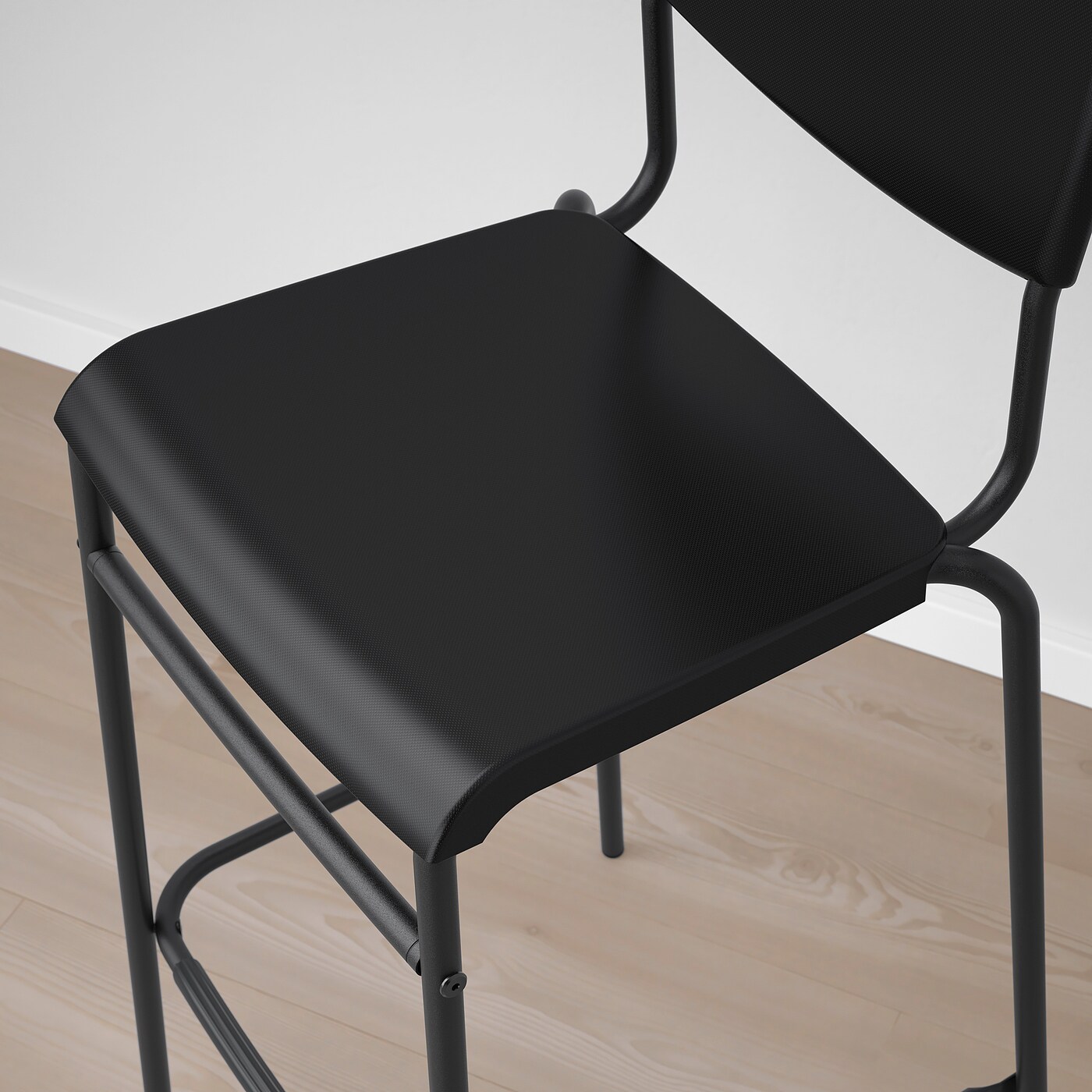 STIG bar stool with backrest black black IKEA