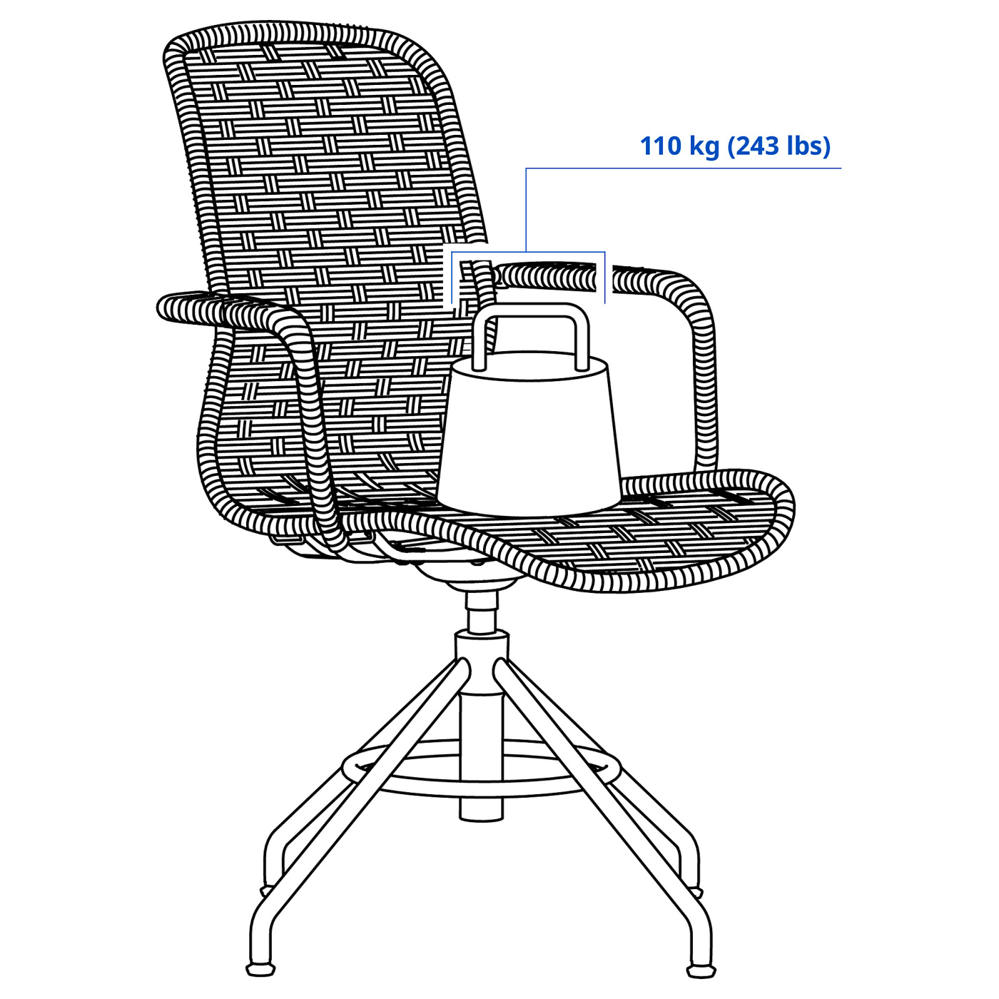 STIGBYGEL swivel chair with armrests brown/black - IKEA