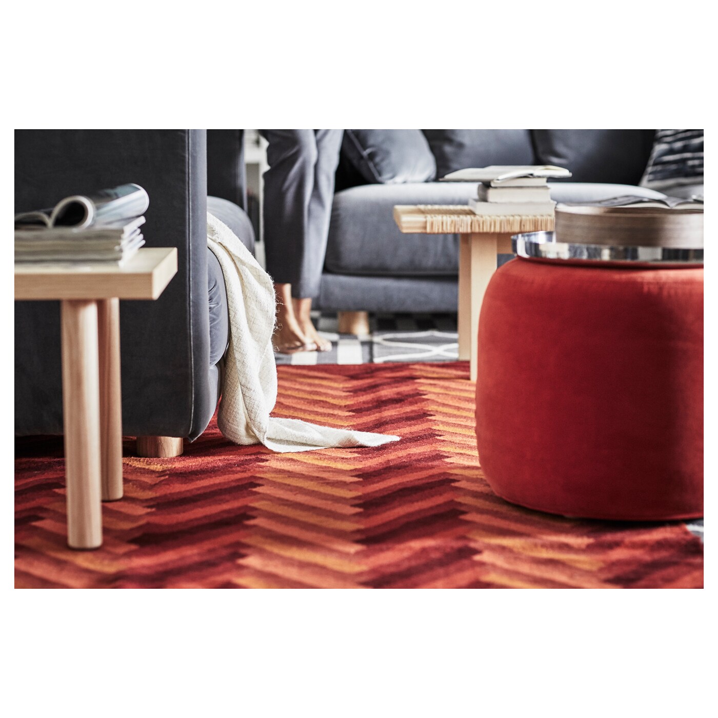 STOCKHOLM 2017 pouffe Sandbacka dark blue - IKEA