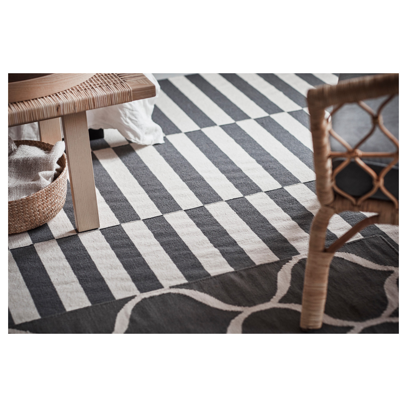 STOCKHOLM 2017 rug, flatwoven handmade/striped grey - IKEA