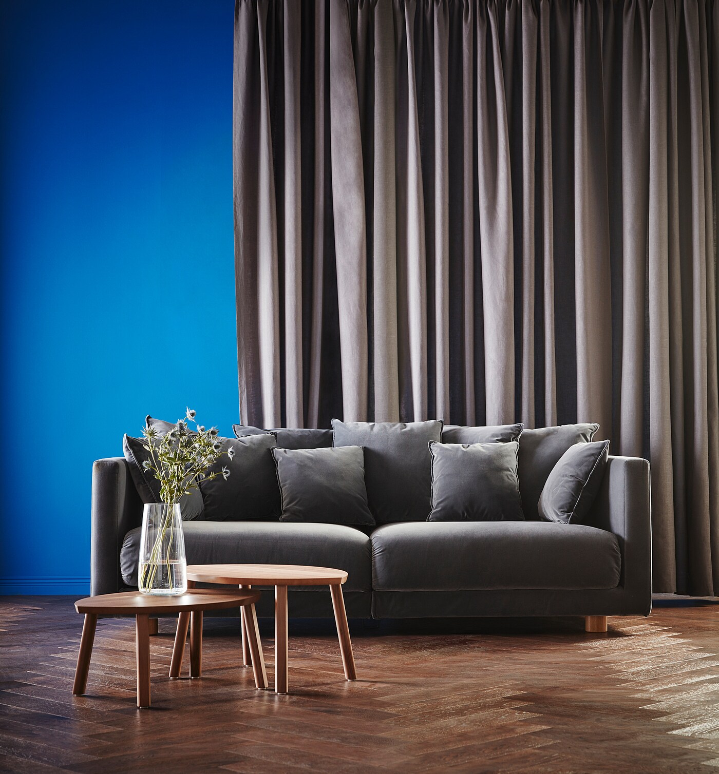 STOCKHOLM 2017 three-seat sofa Sandbacka dark grey - IKEA