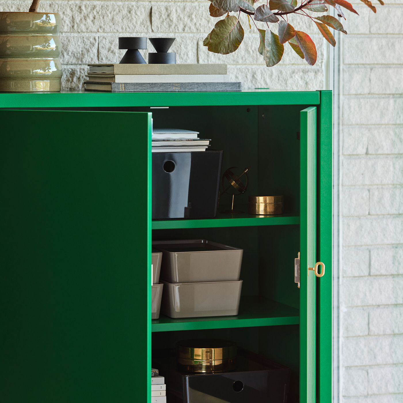 STOCKHOLM 2025 cabinet with 2 doors green - IKEA