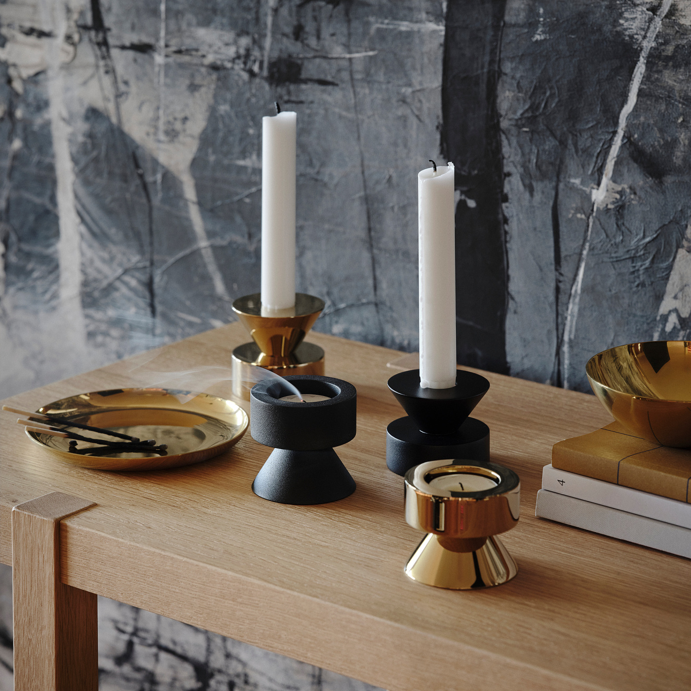 STOCKHOLM 2025 candlestick/tealight holder brass-colour - IKEA