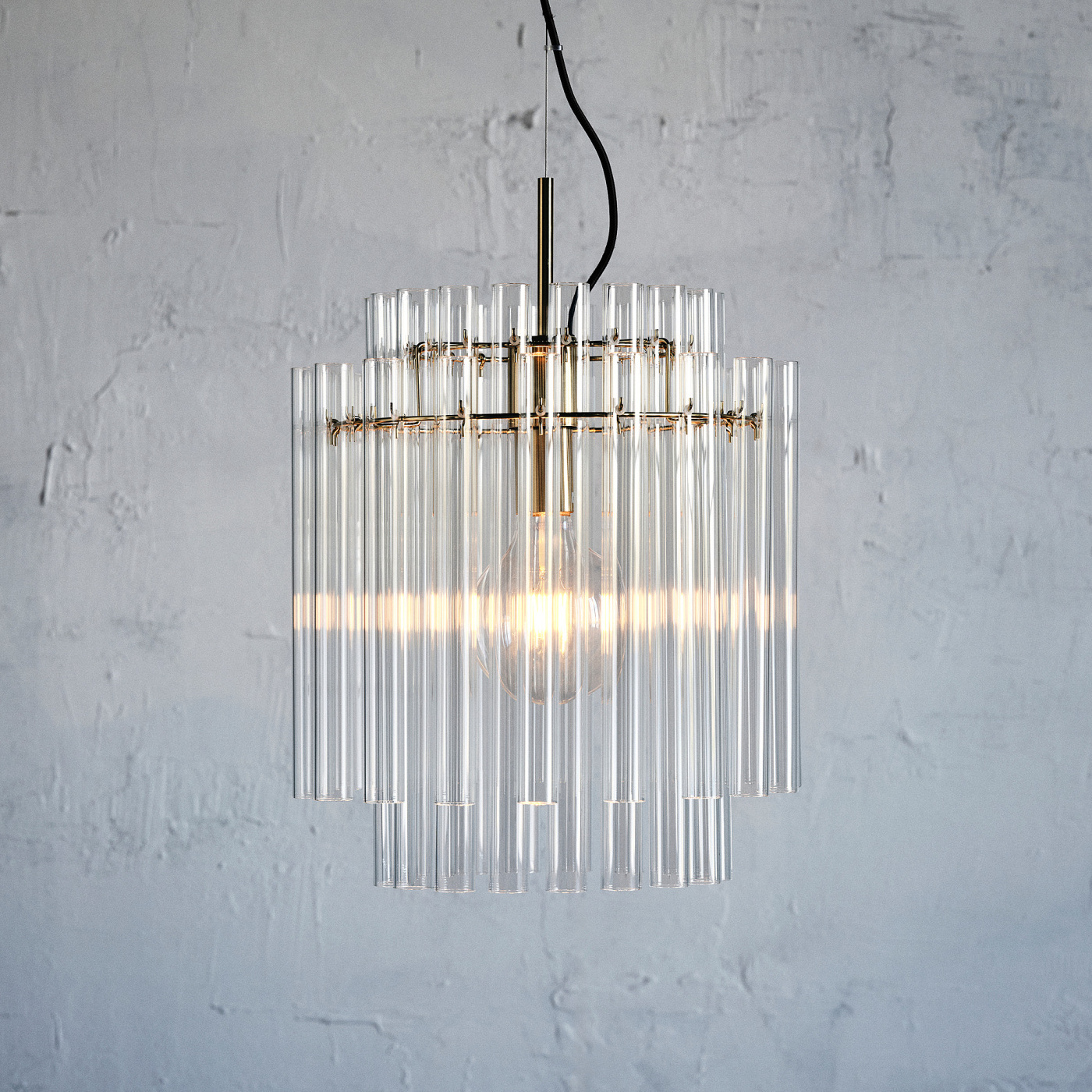 STOCKHOLM 2025 pendant lamp glass/brass-plated - IKEA