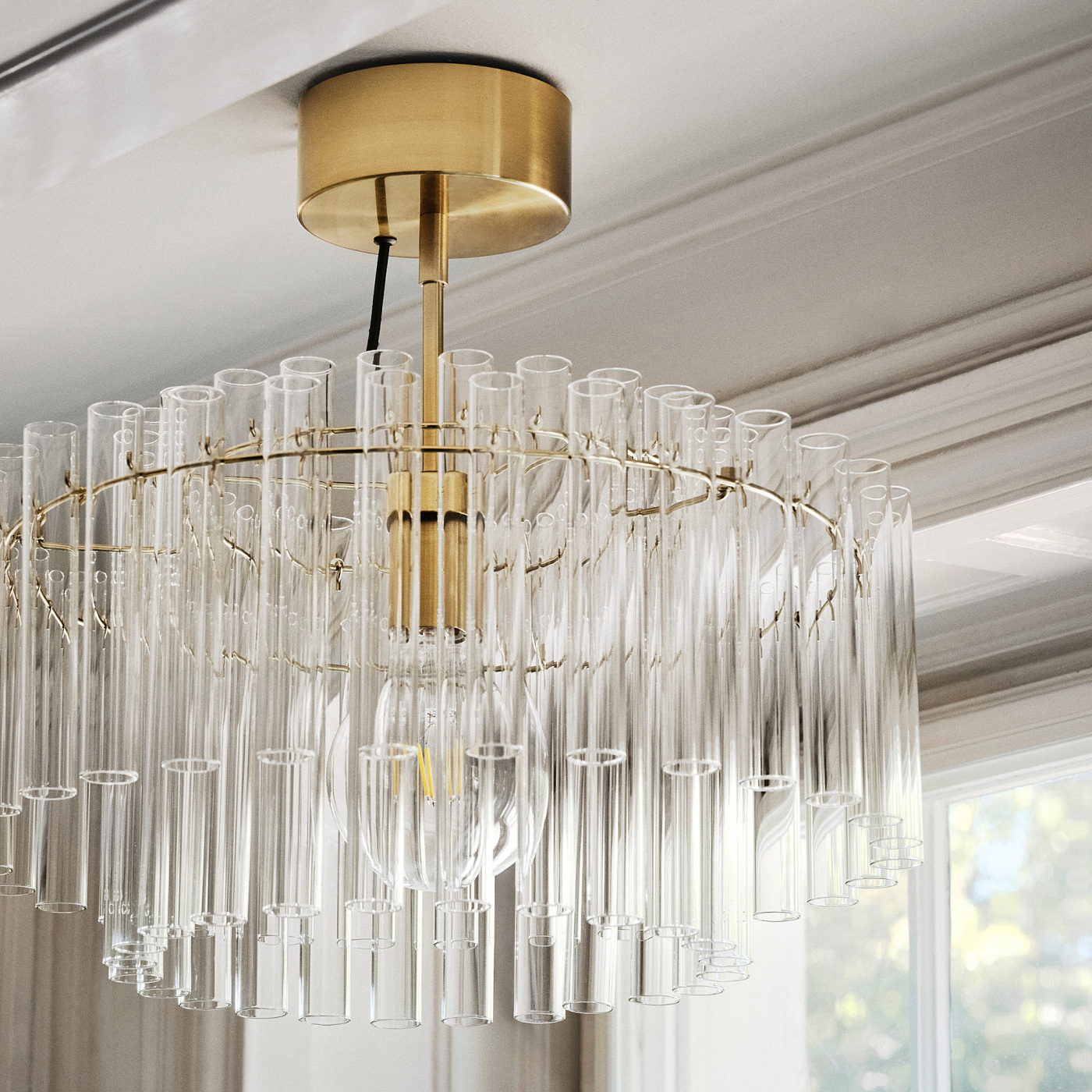 【完成品1日つけたのみ】IKEA STOCKHOLM 2025 シーリングライト STOCKHOLM 2025 pendant lamp glass/brass-plated - IKEA