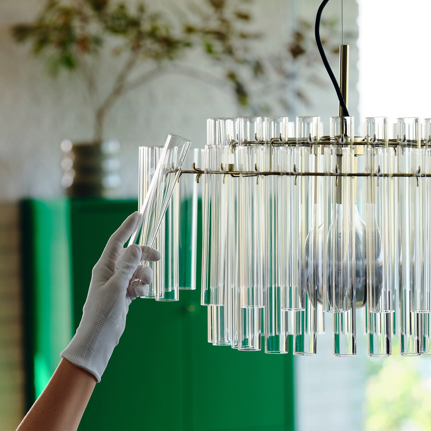 STOCKHOLM 2025 pendant lamp glass/brass-plated - IKEA