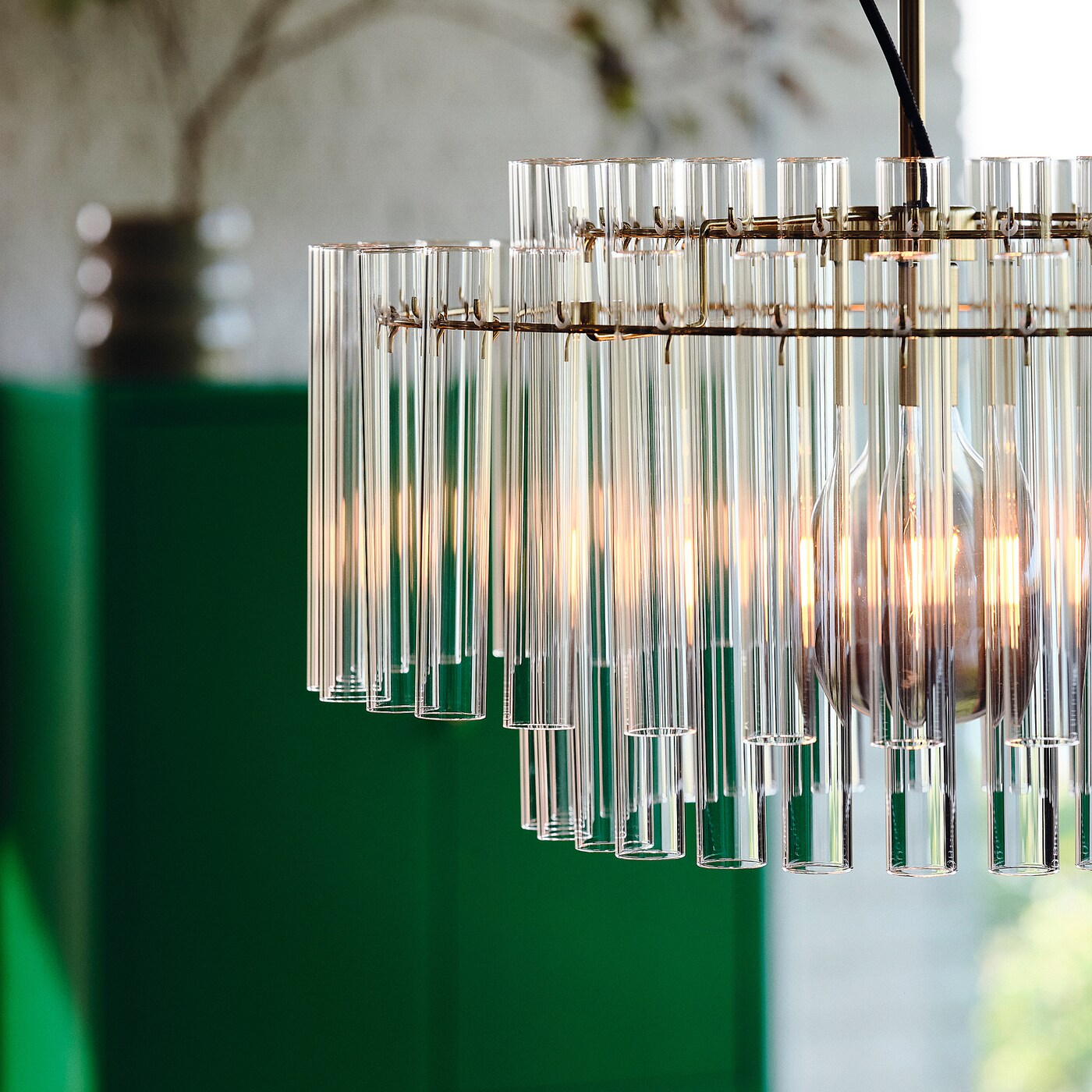 STOCKHOLM 2025 pendant lamp glass/brass-plated - IKEA