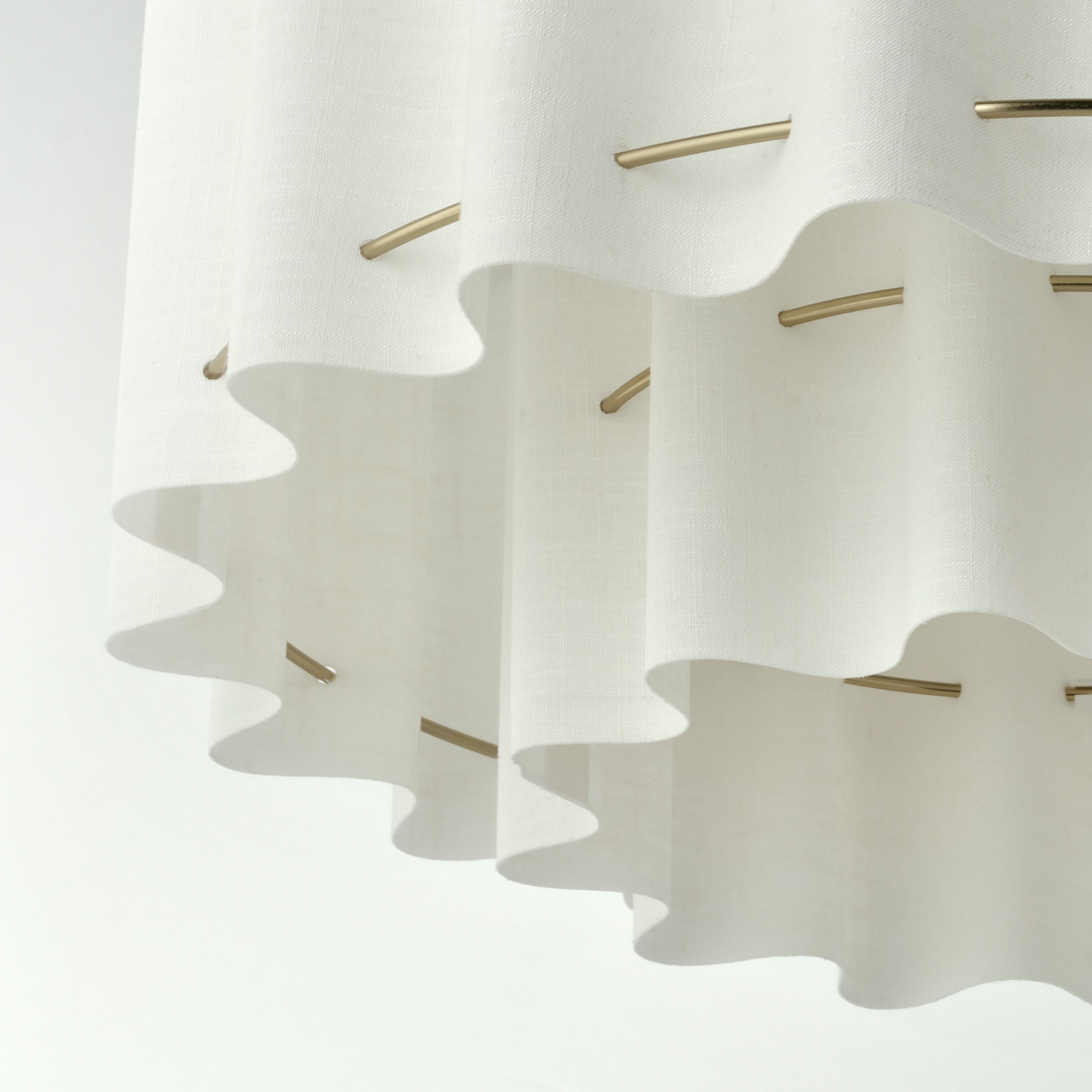 STOCKHOLM 2025 pendant lamp white textile/brass-plated - IKEA