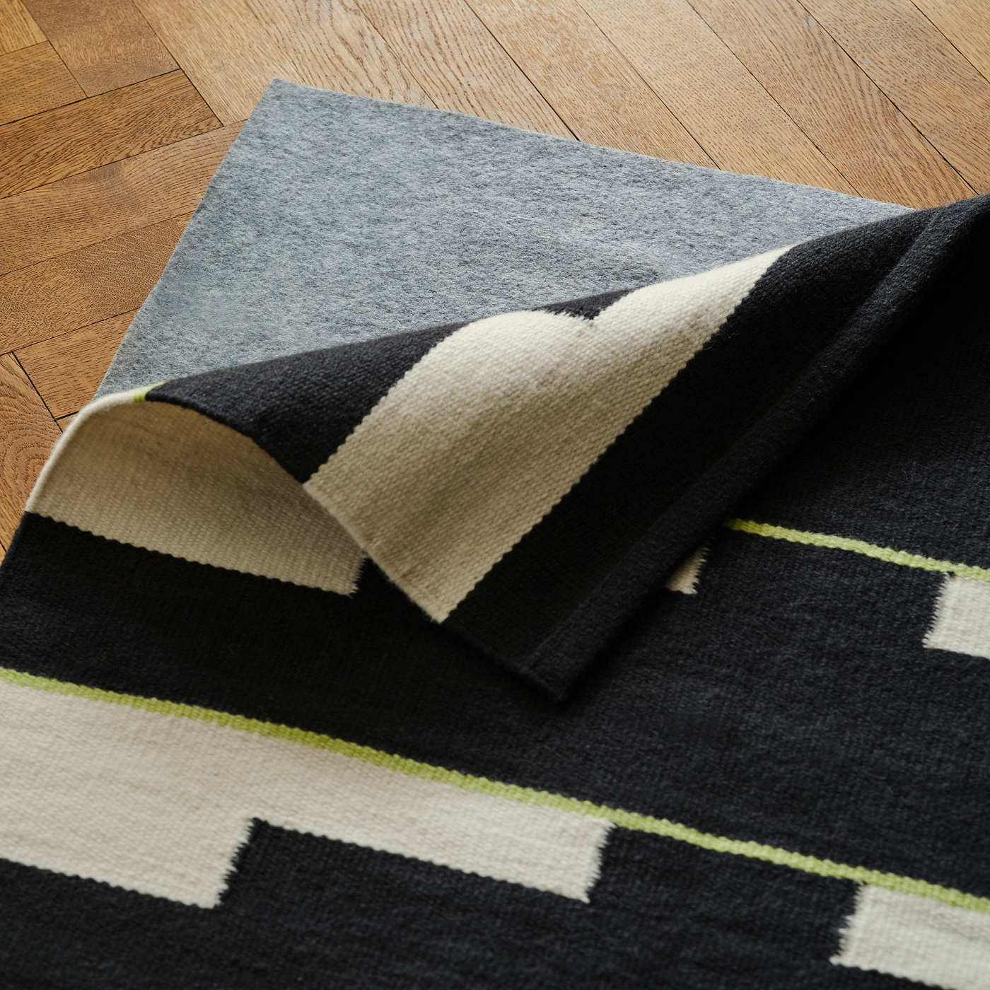 STOCKHOLM 2025 rug, flatwoven black/white/light green handwoven - IKEA