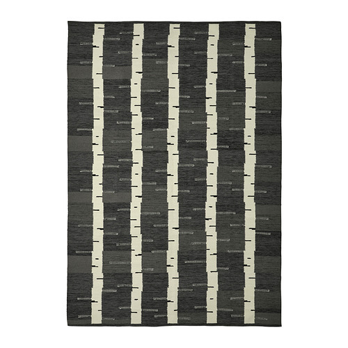 STOCKHOLM rug, flatwoven handmade/striped black/off-white - IKEA