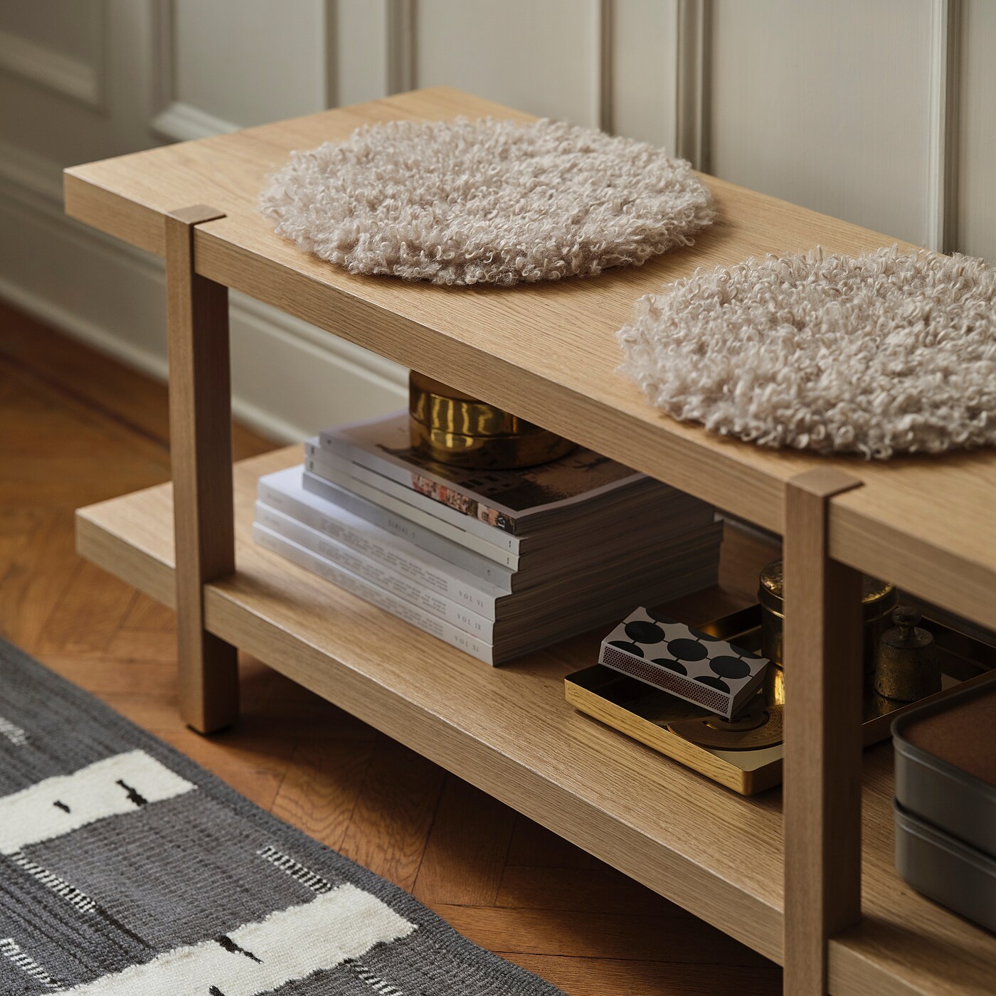 STOCKHOLM 2025 shelving unit/bench oak veneer - IKEA