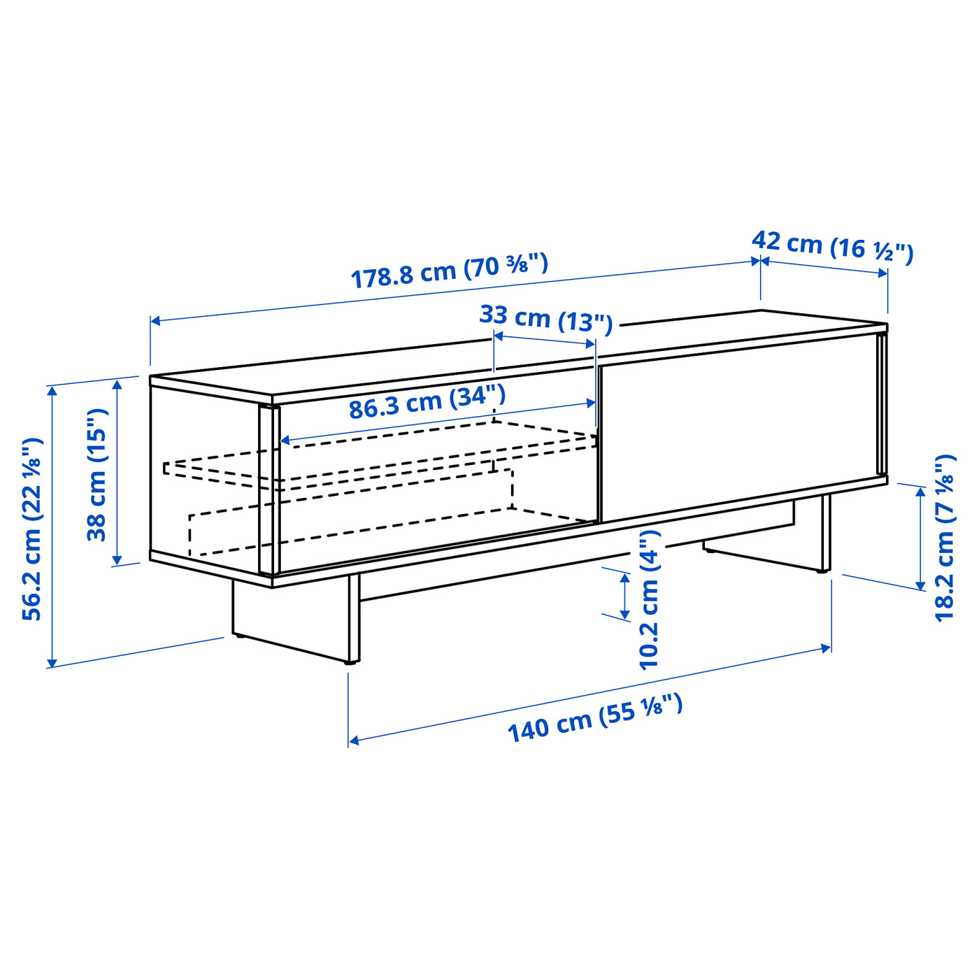 STOCKHOLM 2025 TV bench with sliding doors oak veneer - IKEA