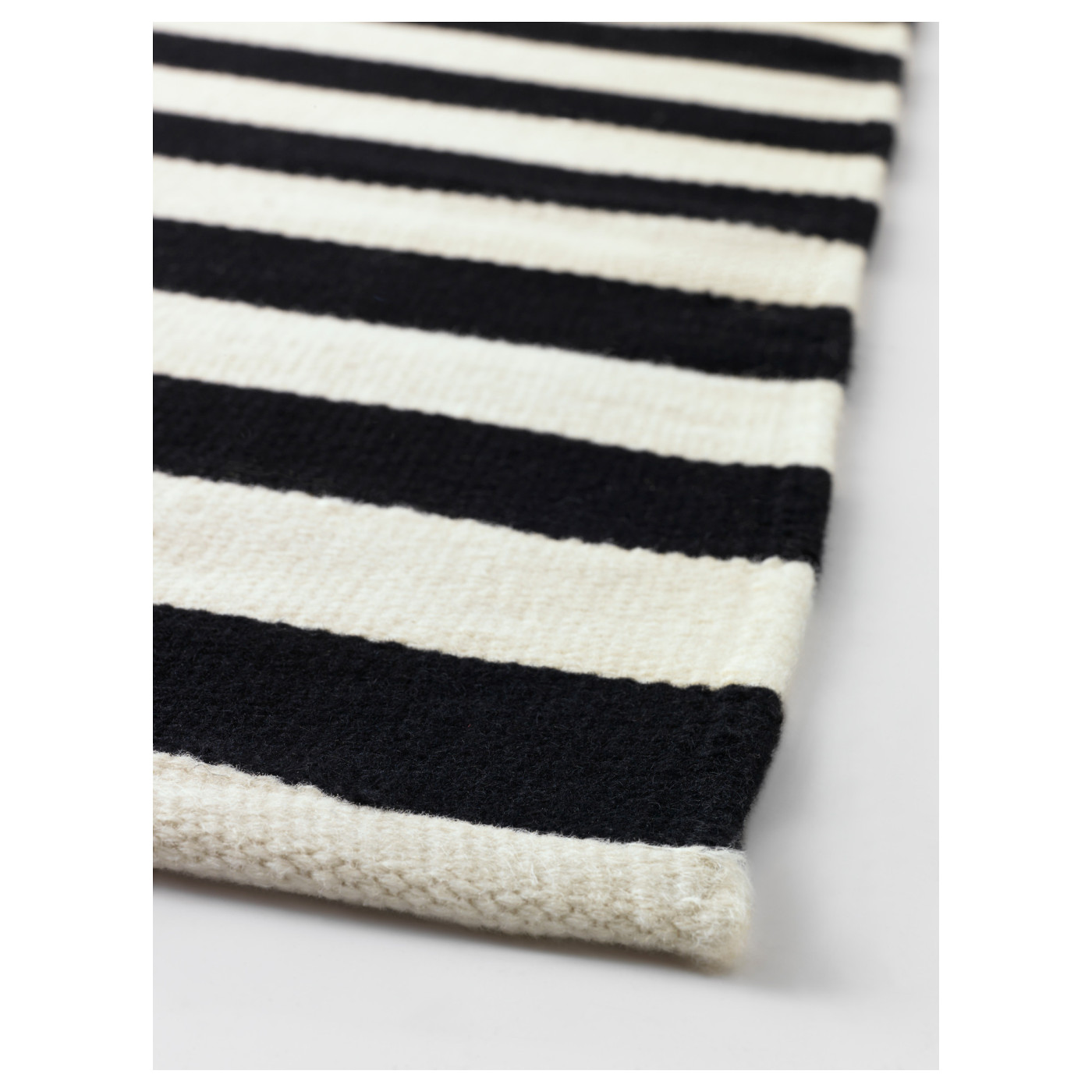 STOCKHOLM rug, flatwoven handmade/striped black/off-white - IKEA