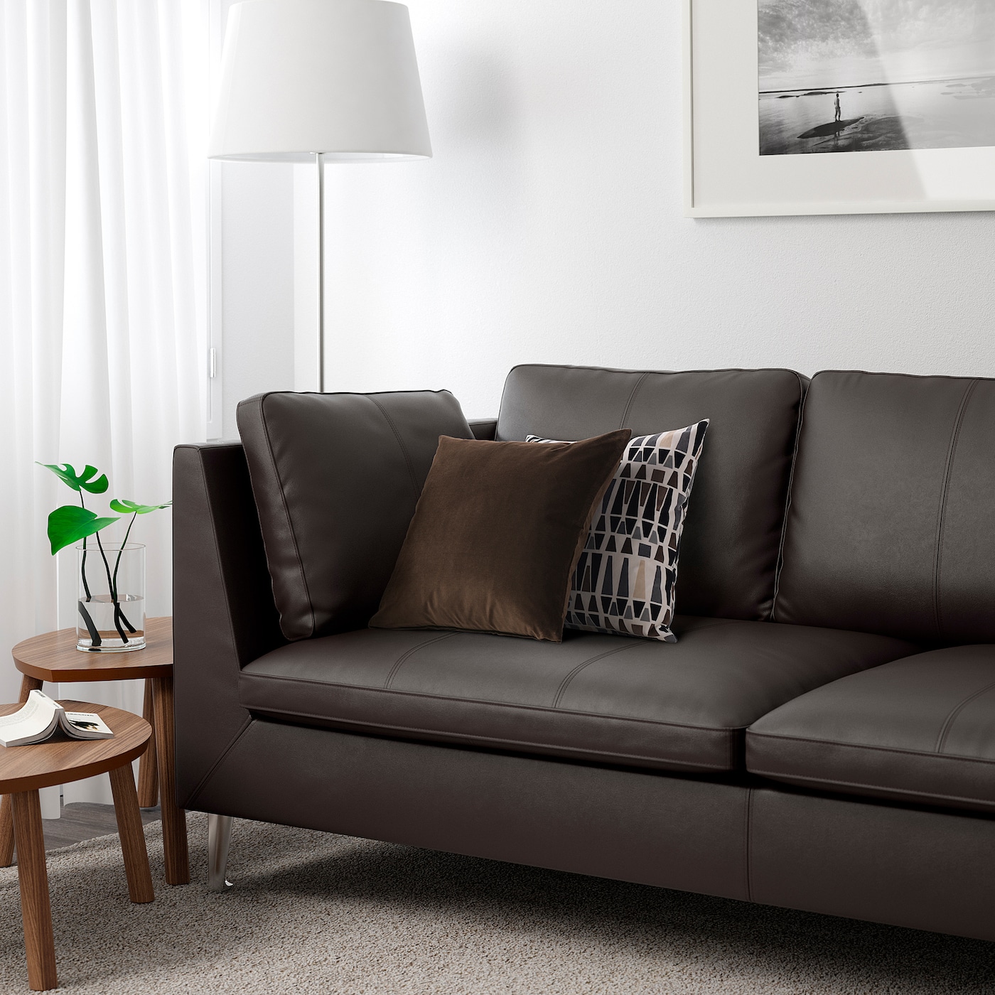 STOCKHOLM three-seat sofa Seglora dark brown - IKEA