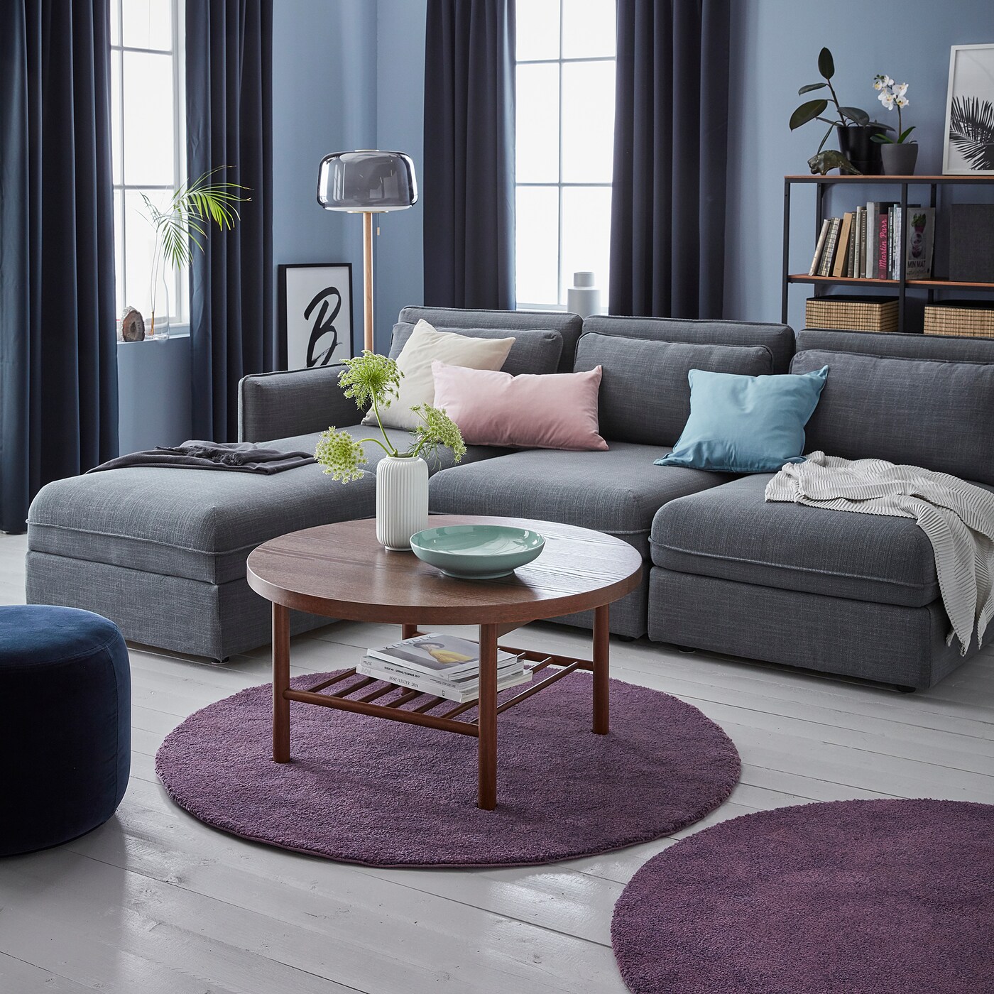 IKEA ストエンセ　紫　130cm STOENSE rug, low pile purple - IKEA