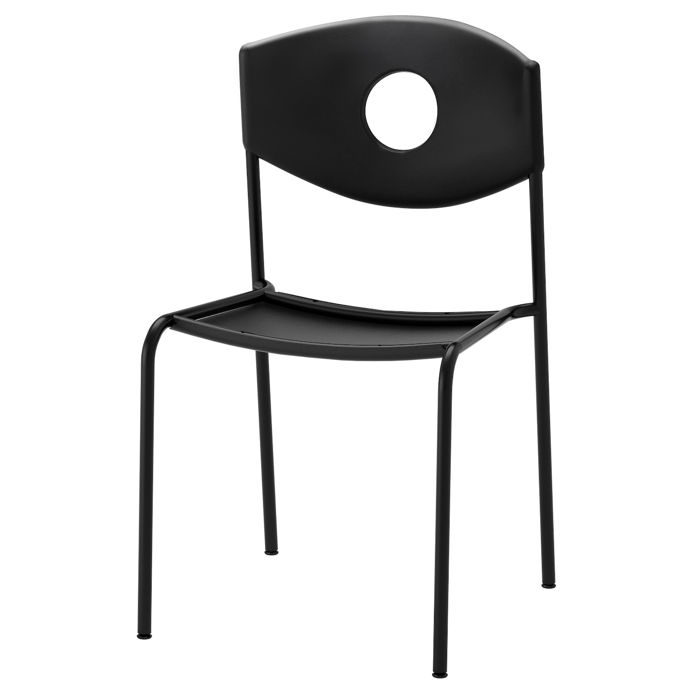 STOLJAN chair frame with backrest black - IKEA