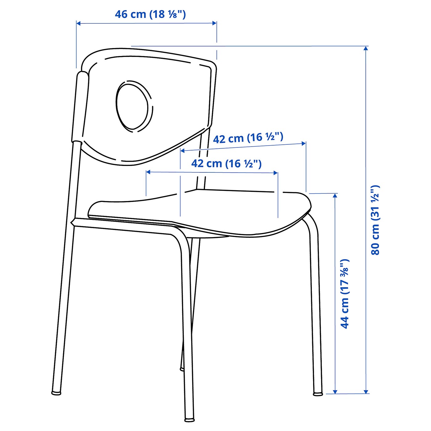 『OLD IKEA 』イケア 廃盤品　STOLJAN ストルヤン　スタッキング STOLJAN chair frame with backrest black - IKEA