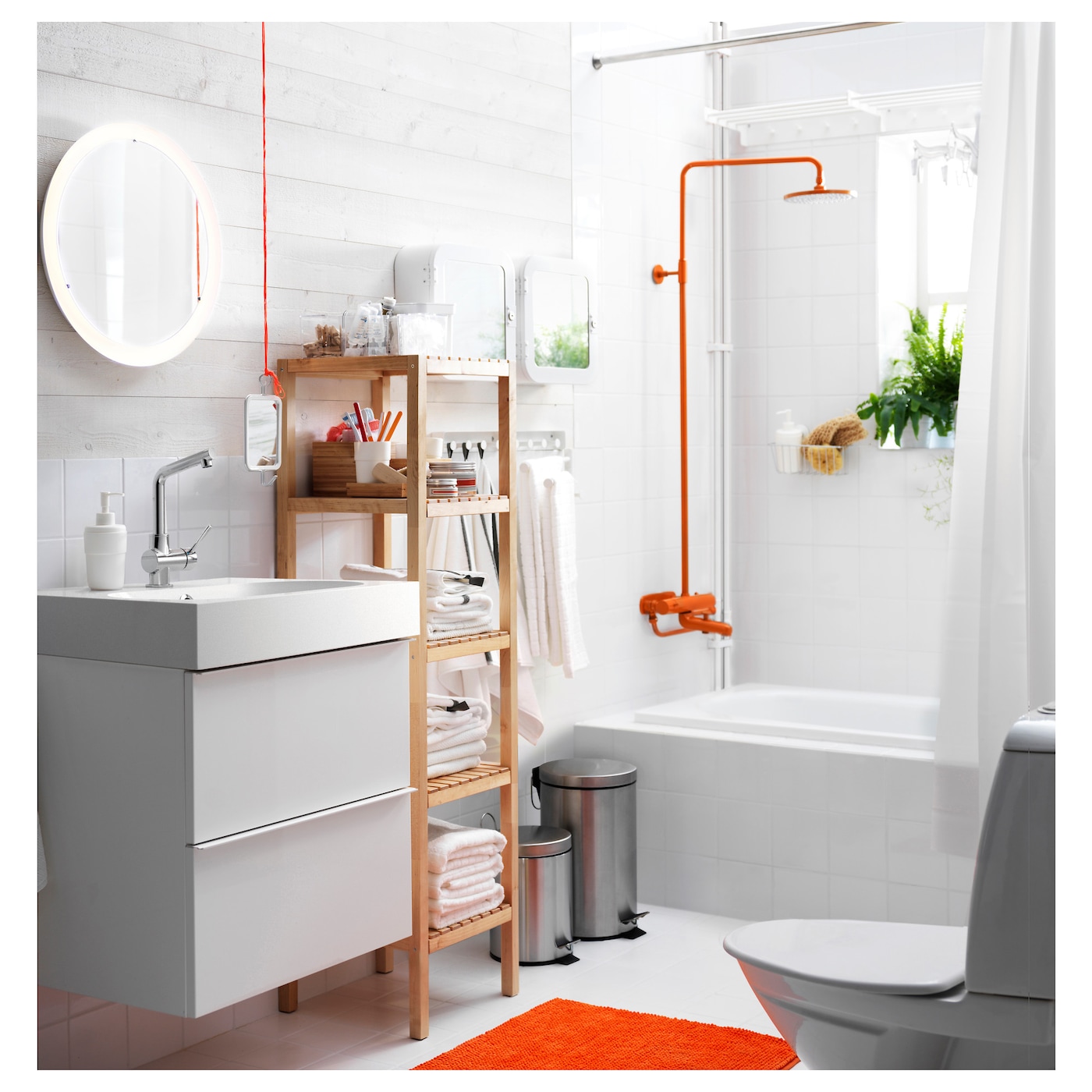 STORJORM mirror with integrated lighting white IKEA