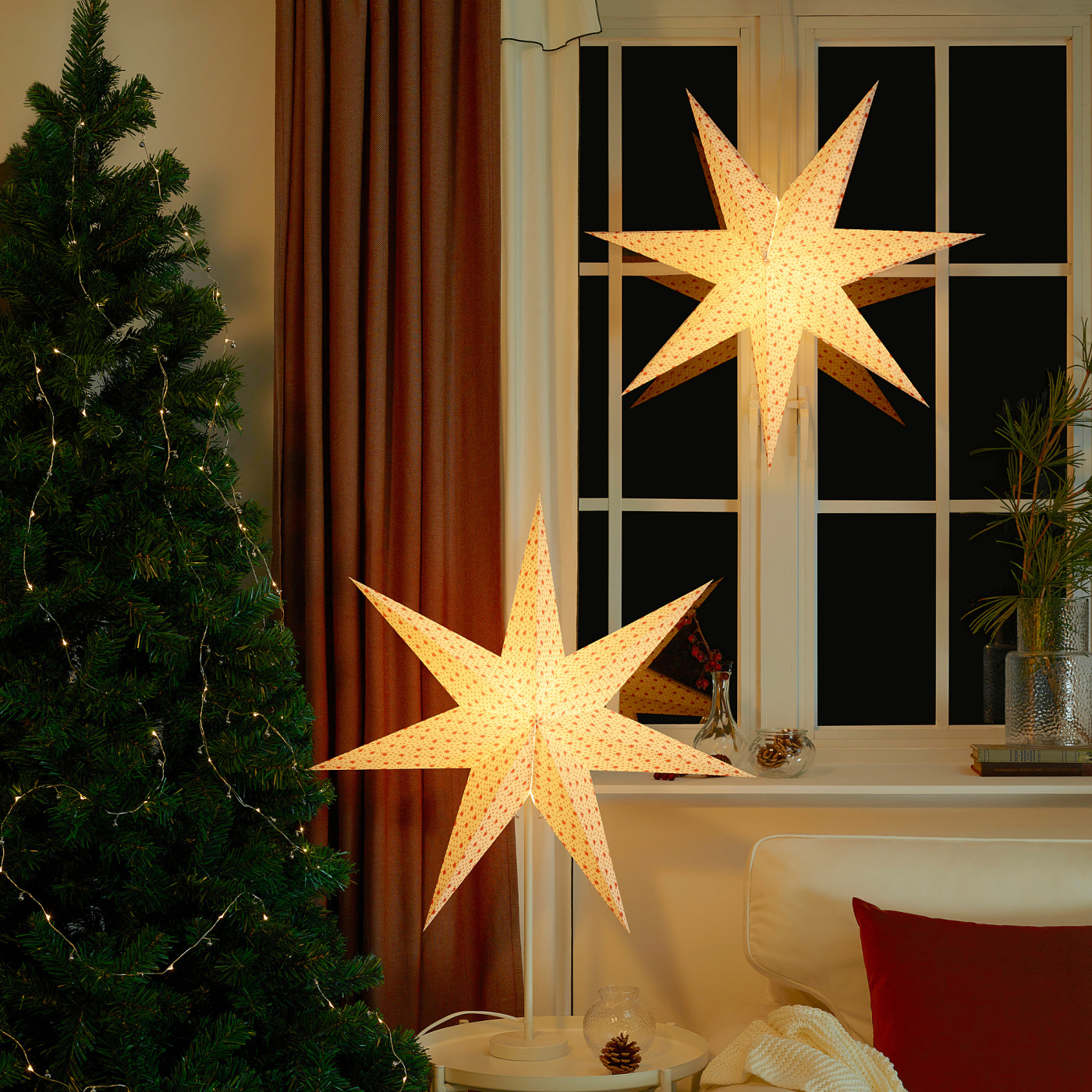 STRÅLA lamp shade star red - IKEA