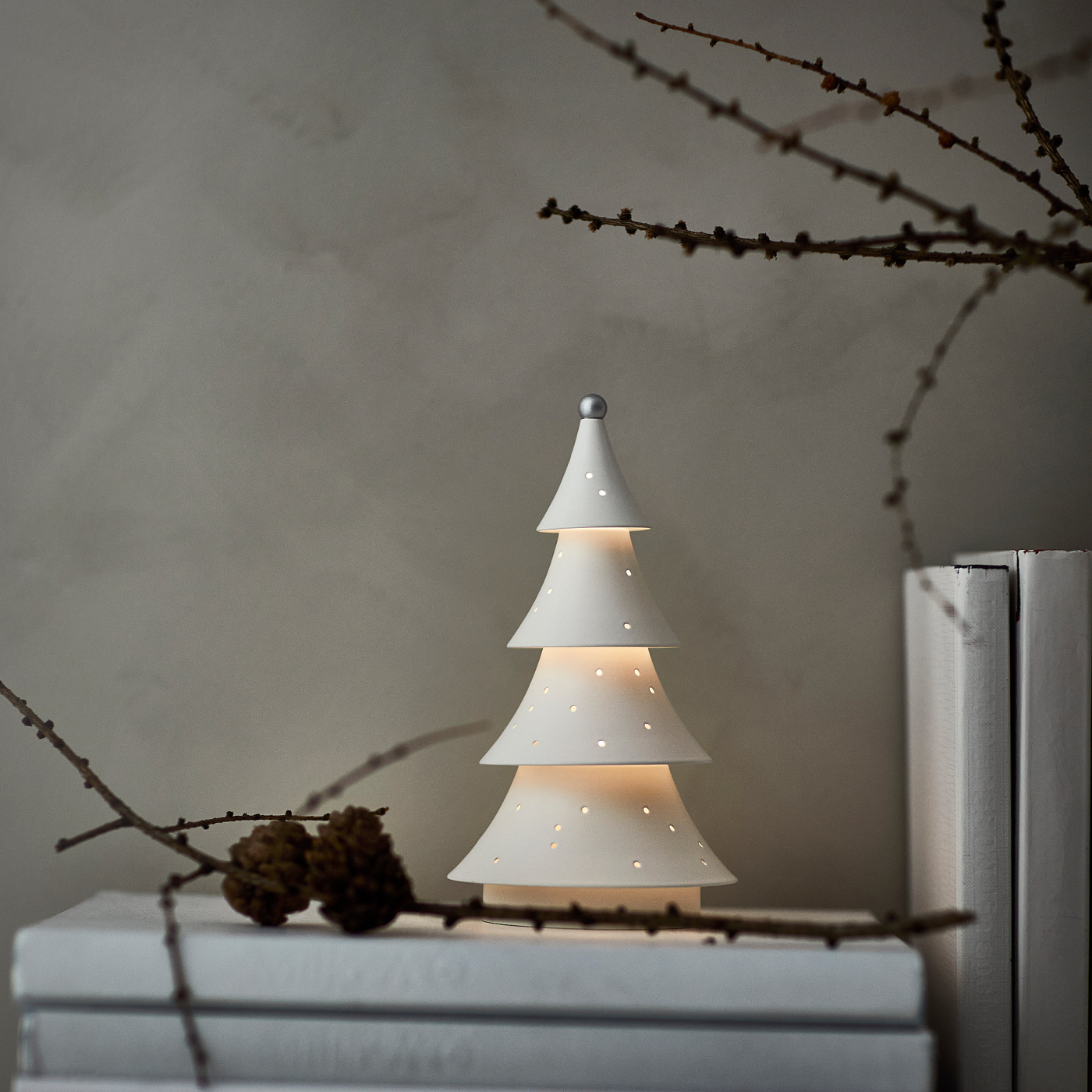 STRÅLA LED decorative table lamp tree metal/battery-operated - IKEA