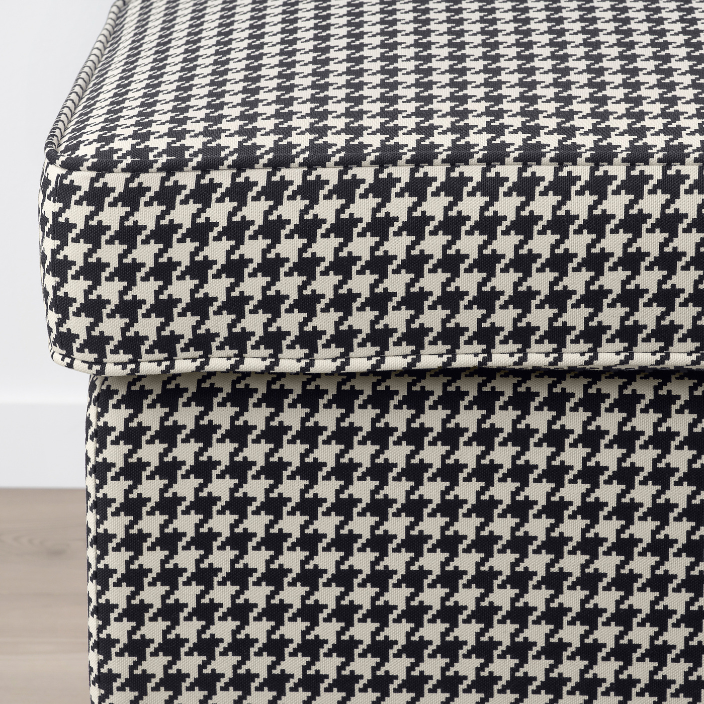 STRANDMON armchair and footstool Vibberbo black/beige - IKEA