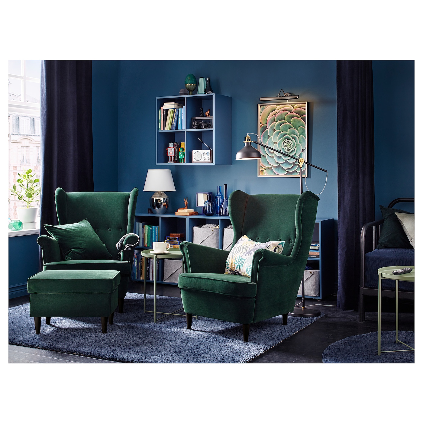 IKEA STRANDMON Armchair and Footstool, Skiftebo Yellow : Amazon.co.uk: Home  & Kitchen