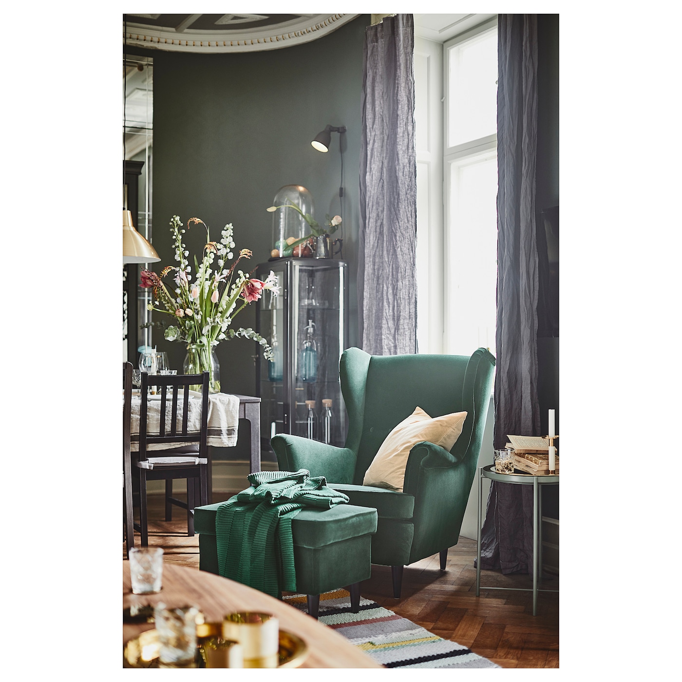 Set of 4 top IKEA HENRIKSDAL Cover -Long Slipcover DJUPARP Green