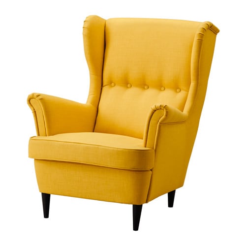 STRANDMON Wing chair, Vibberbo black/beige - IKEA US