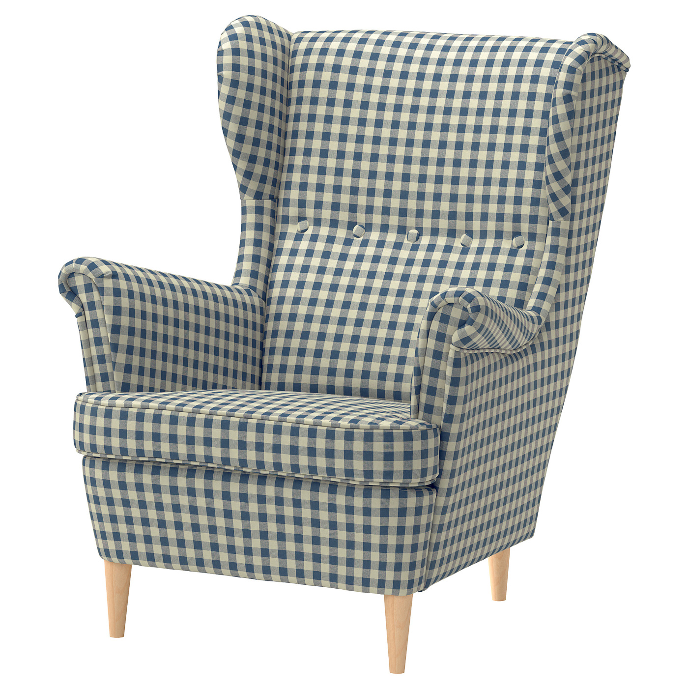 ブルー　クレマチス 　IKEA STRANDMON STRANDMON wing chair Sulviken blue/beige - IKEA