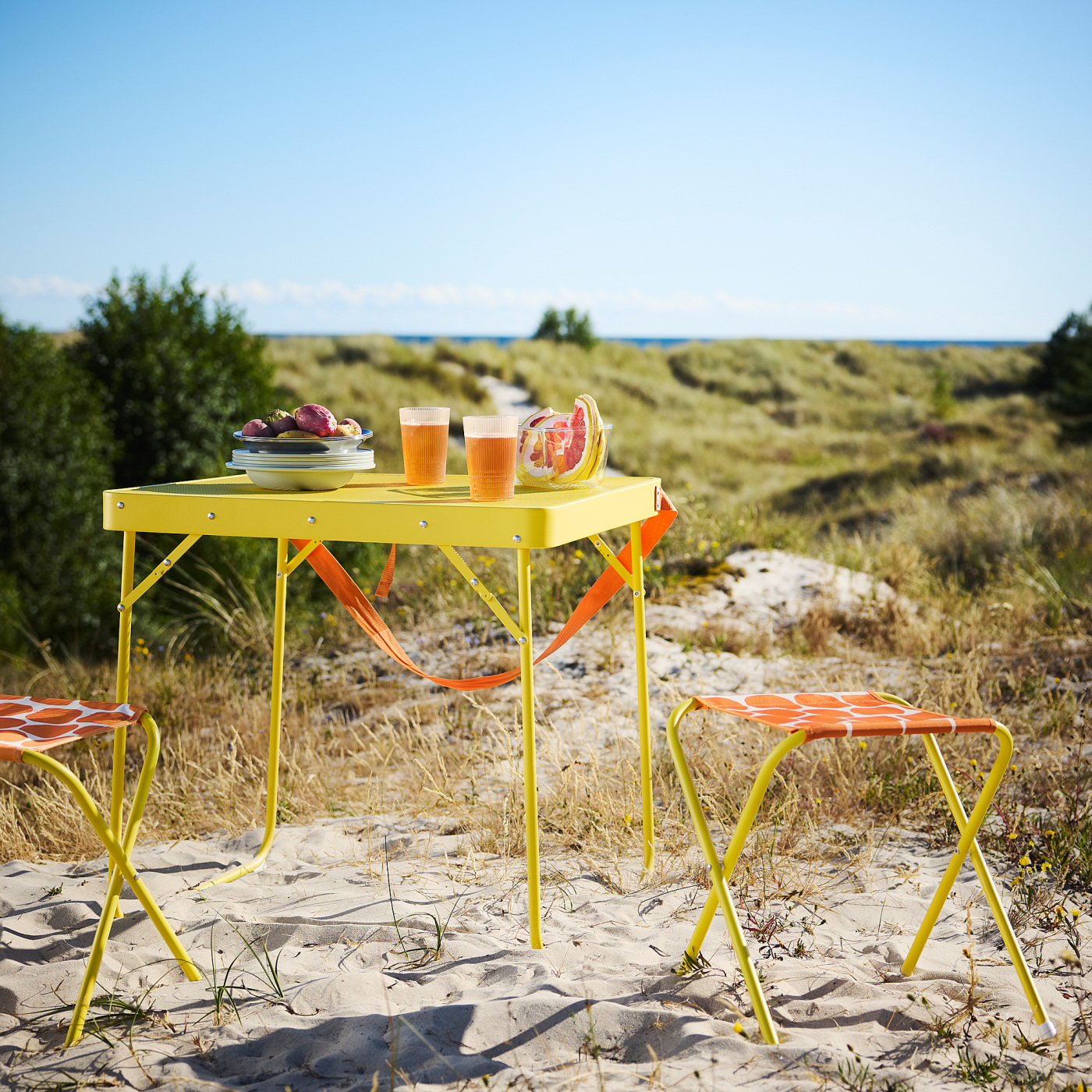 STRANDÖN folding table bright yellow - IKEA