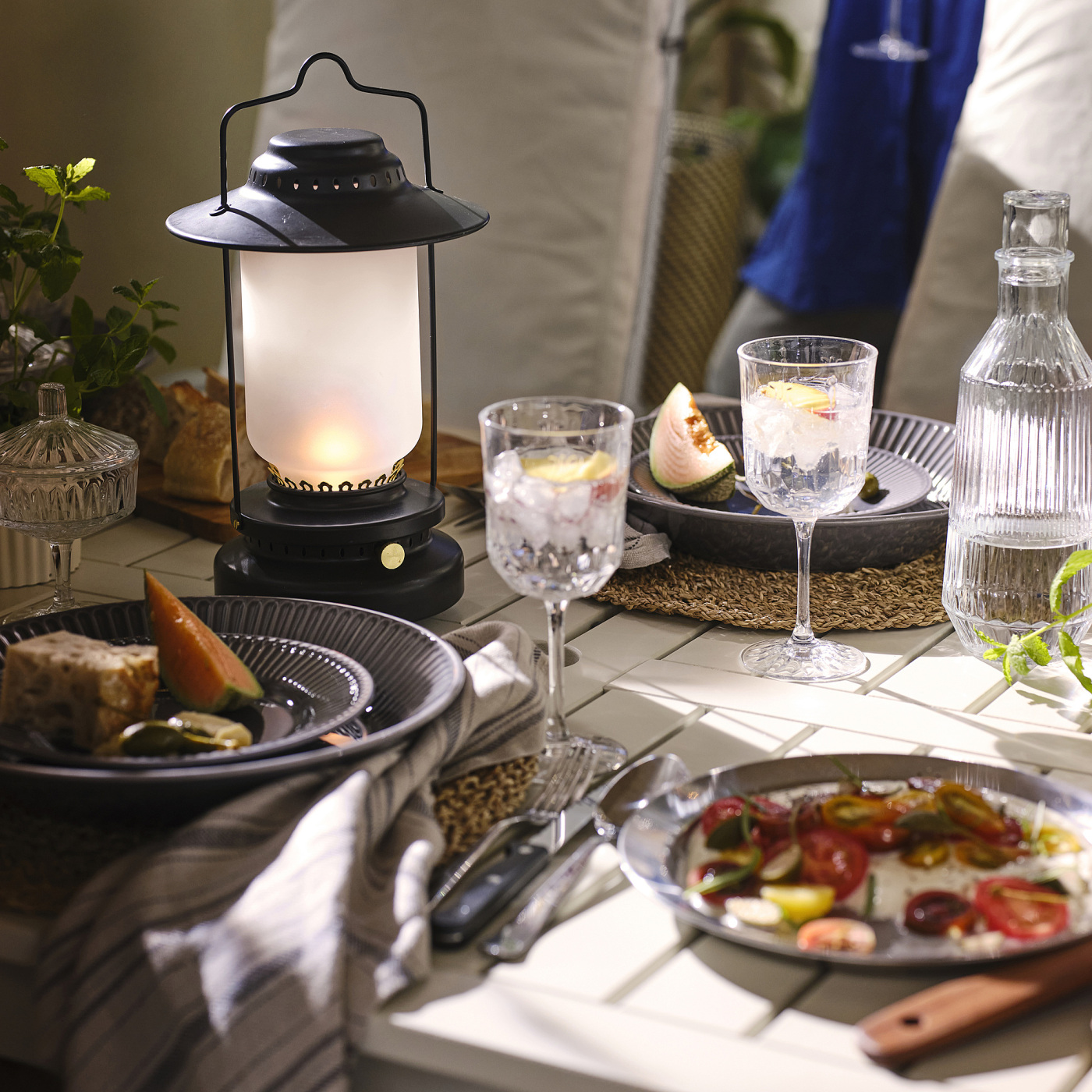STRIMMIG serving plate stoneware grey - IKEA