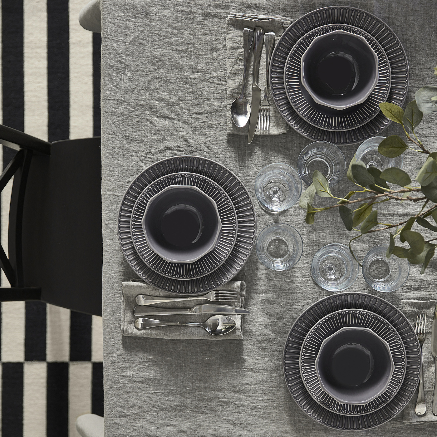 STRIMMIG side plate stoneware grey - IKEA