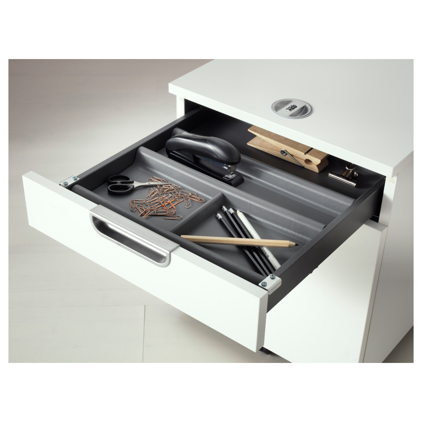 SUMMERA drawer insert with 6 compartments anthracite - IKEA