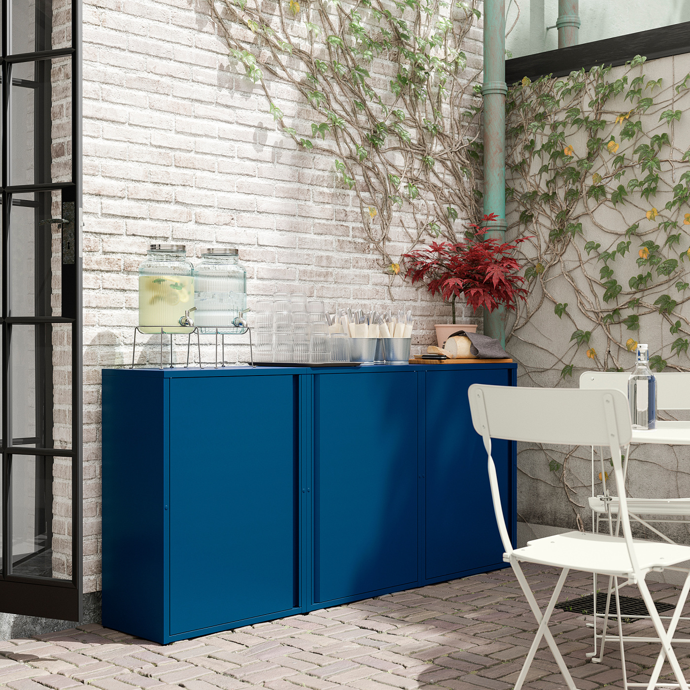 SUNDSÖ cabinet dark blue outdoor/indoor - IKEA