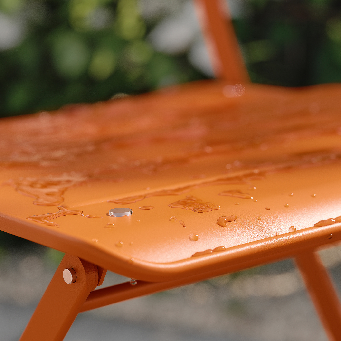 SUNDSÖ folding chair bright orange outdoor - IKEA