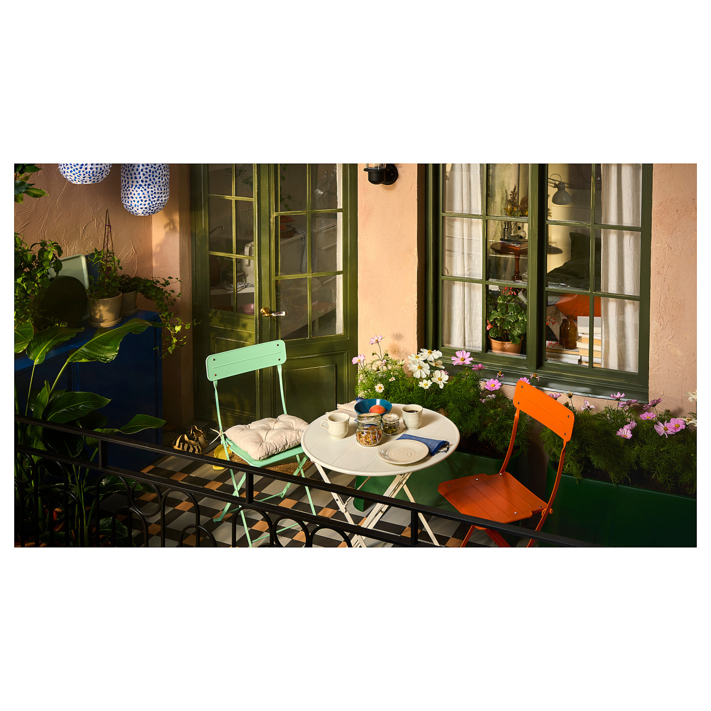SUNDSÖ folding chair bright orange outdoor - IKEA