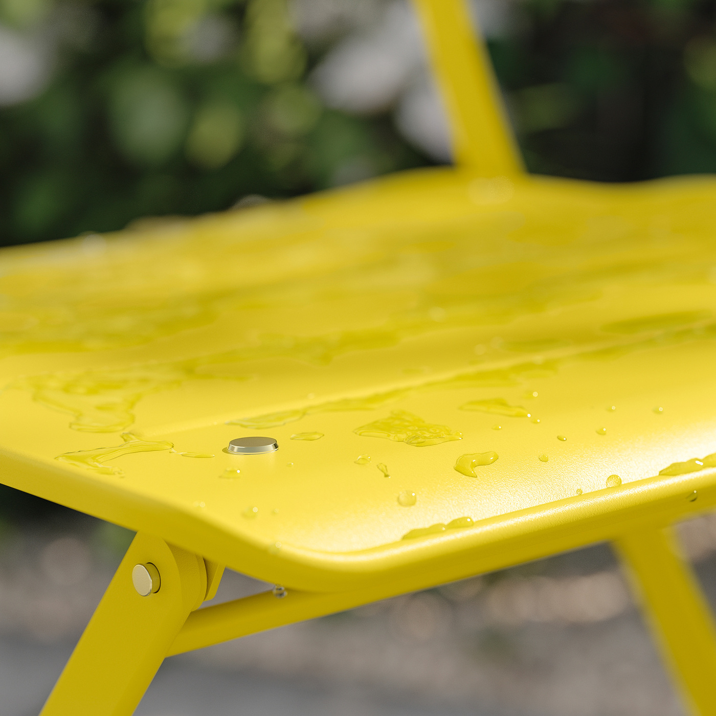 SUNDSÖ folding chair bright yellow outdoor - IKEA