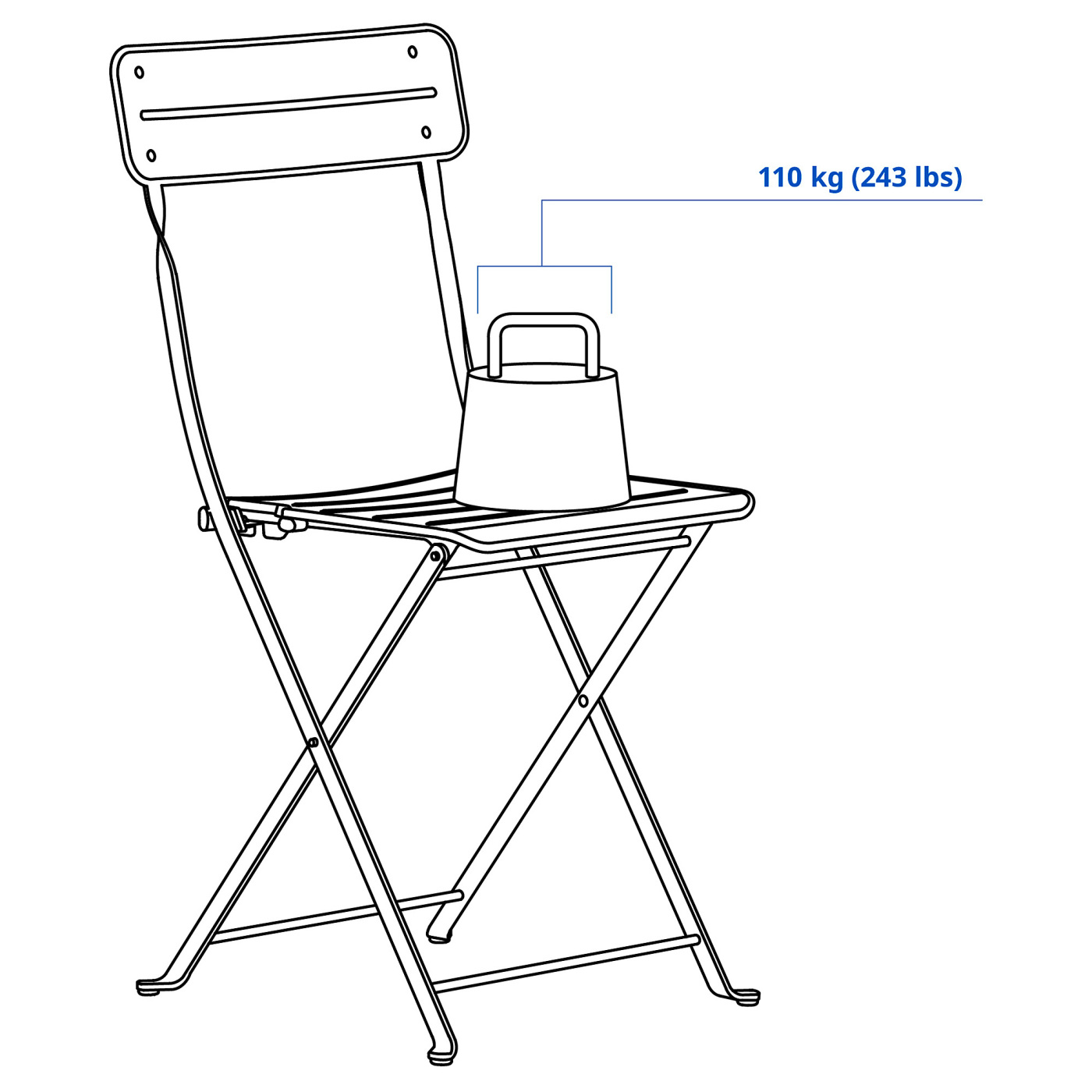 SUNDSÖ folding chair off-white outdoor - IKEA
