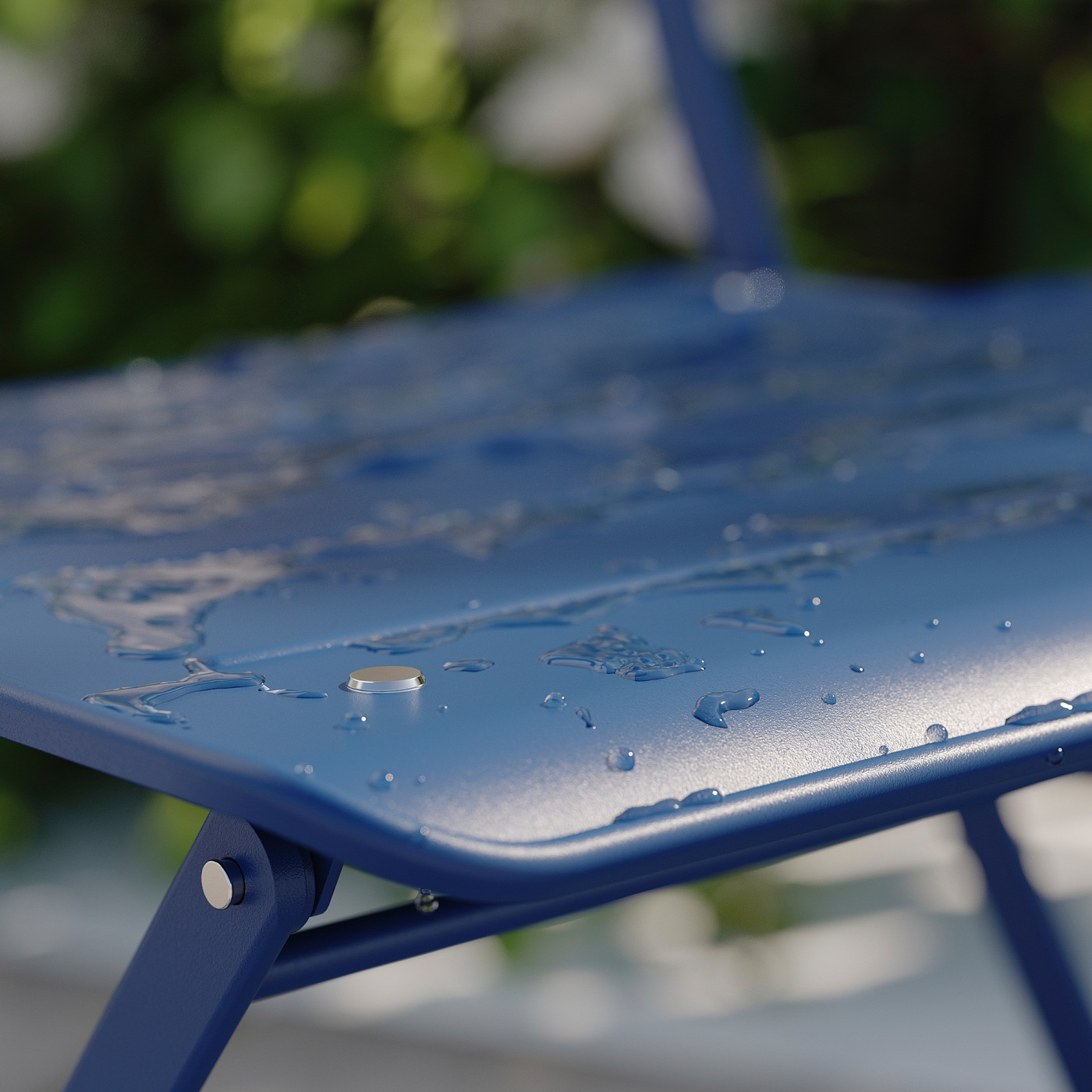 SUNDSÖ table and 2 folding chairs outdoor dark blue/dark blue - IKEA