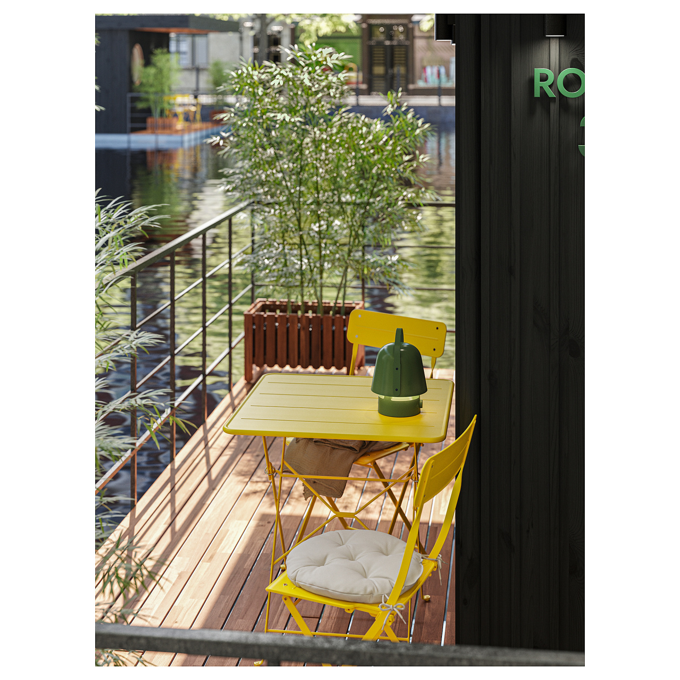 SUNDSÖ table bright yellow outdoor - IKEA