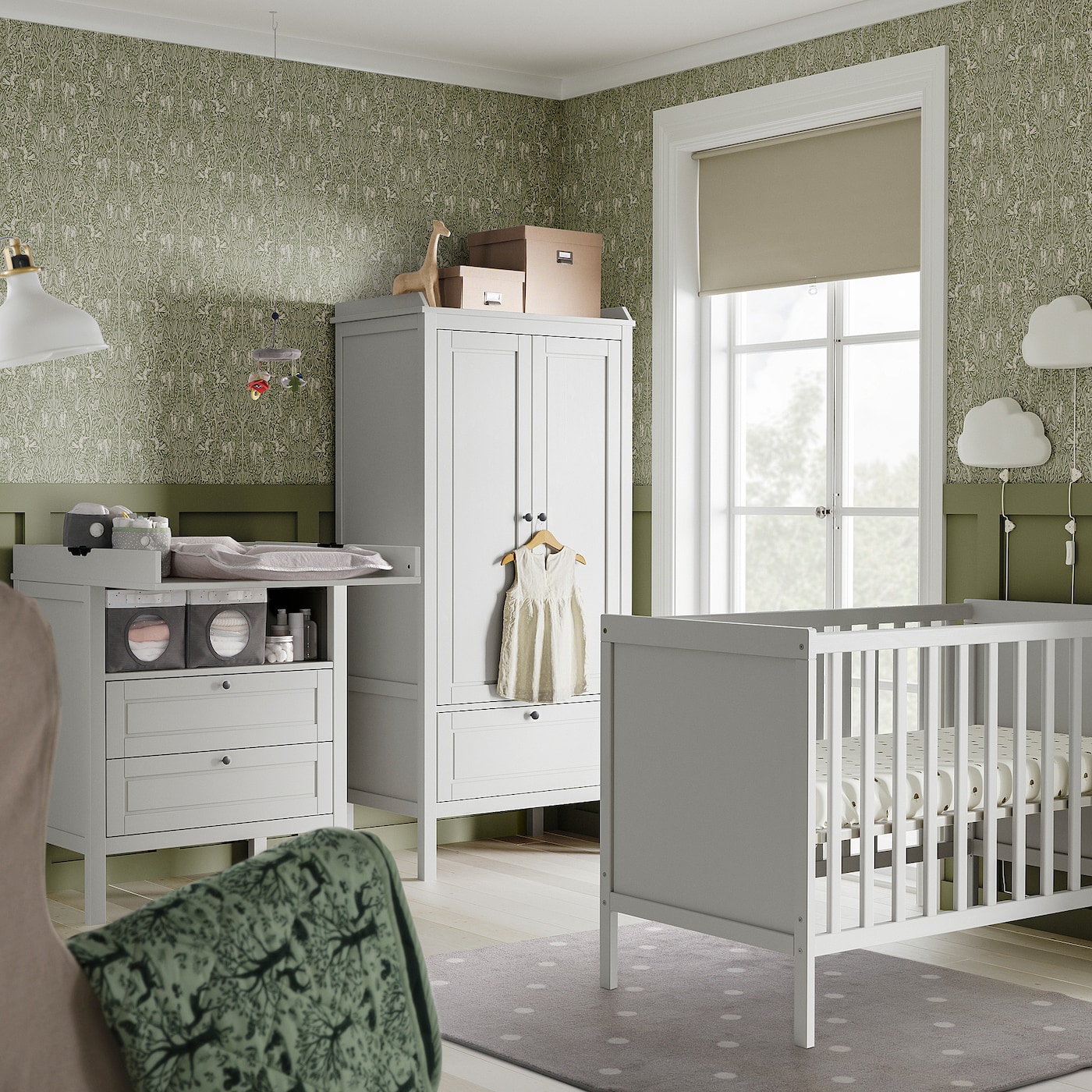 SUNDVIK 3 piece baby furniture set grey IKEA