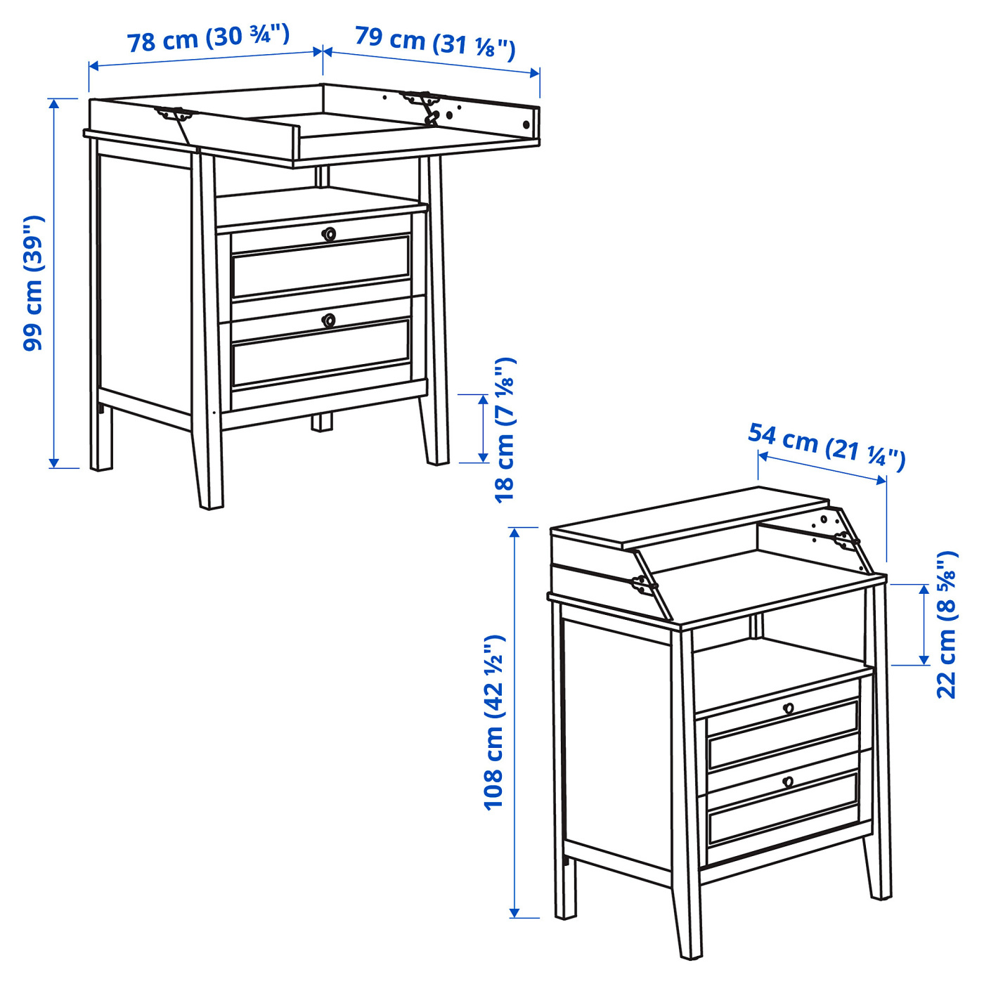SUNDVIK changing table/chest of drawers white - IKEA