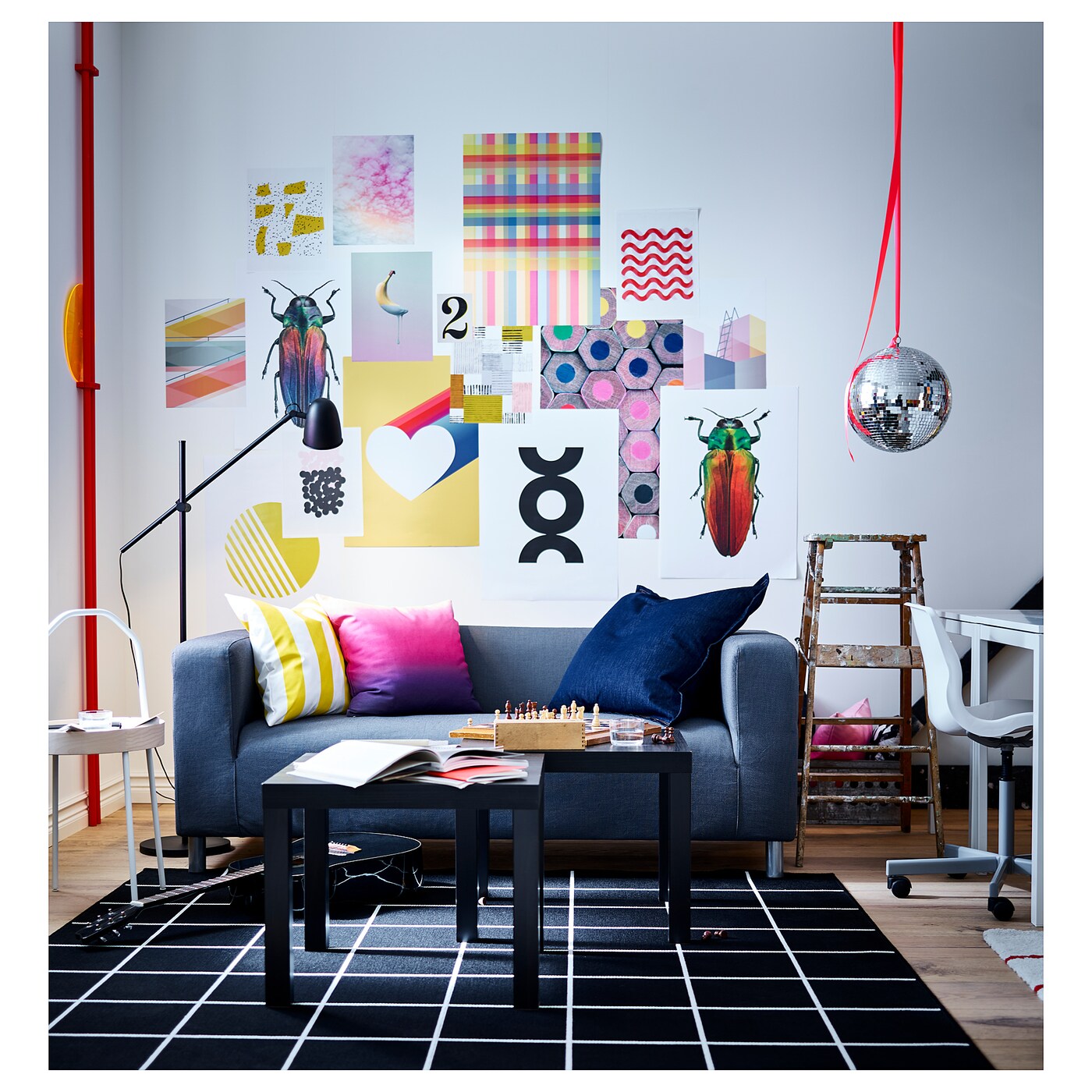 IKEA／イケア★SVALLERUP／スヴァレルプ ★ラグ★ブラック／ホワイト SVALLERUP rug flatwoven, in/outdoor black/white - IKEA